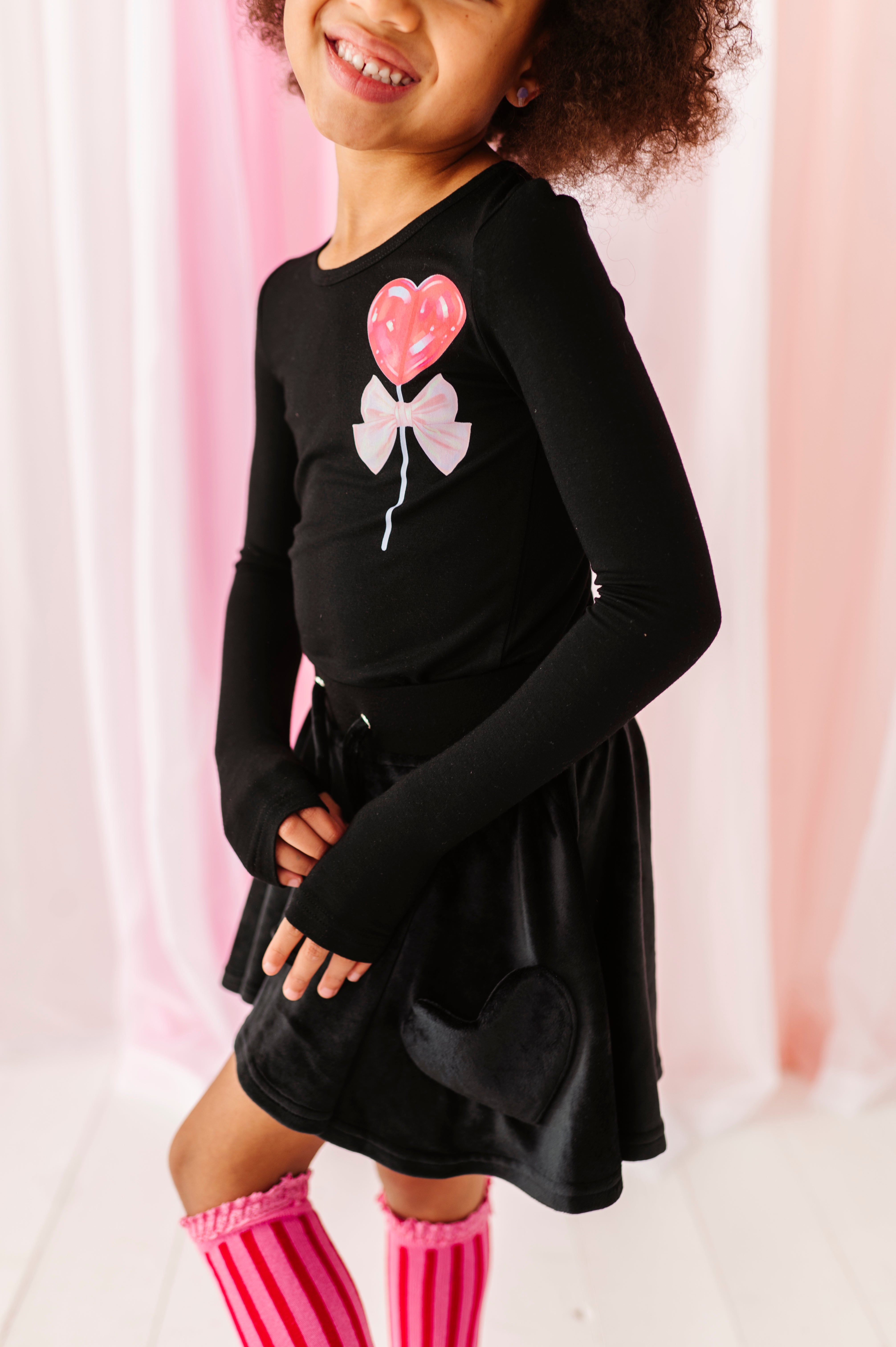 Lollipop Heart | Black Bamboo Long Sleeve