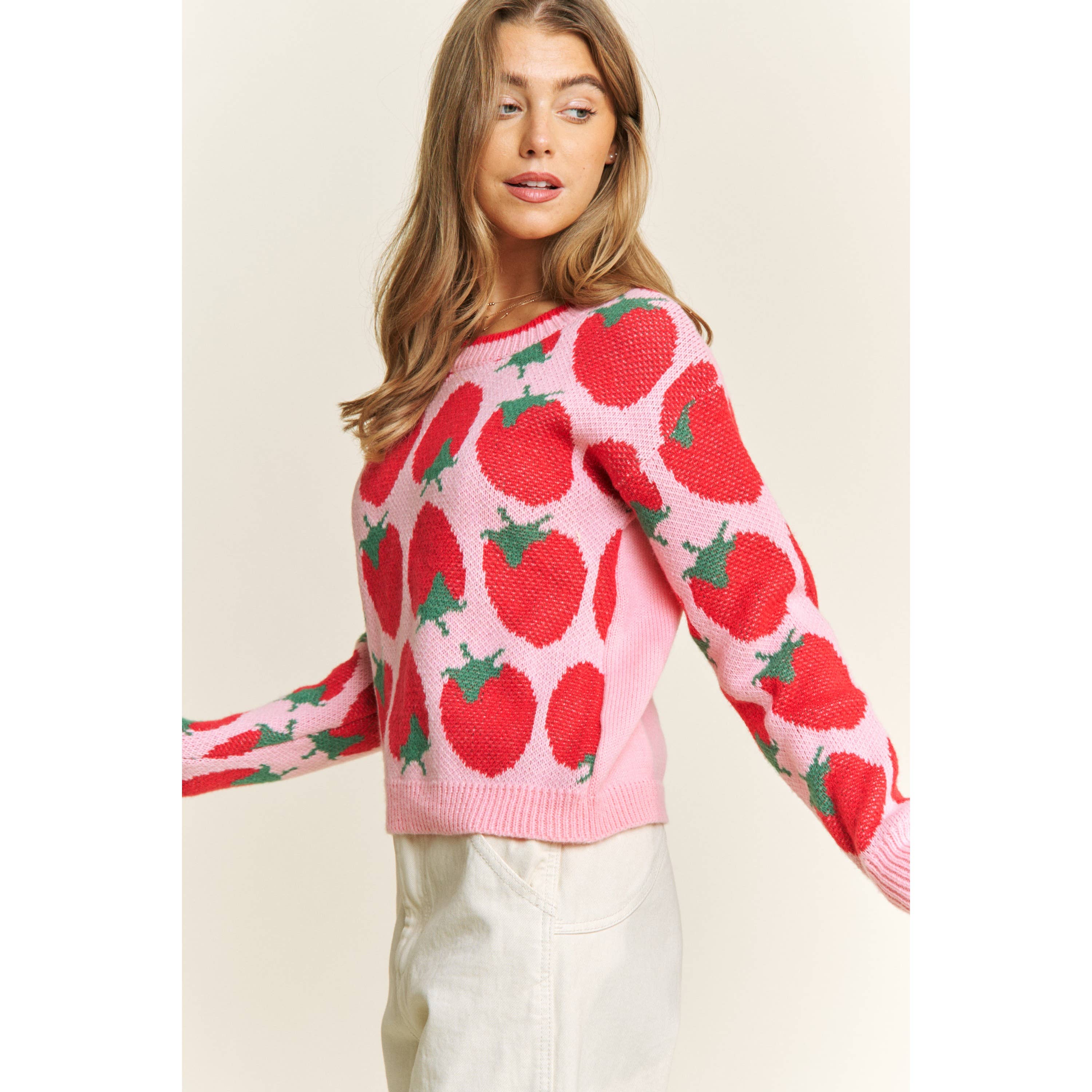 Strawberry jam pullover sweater