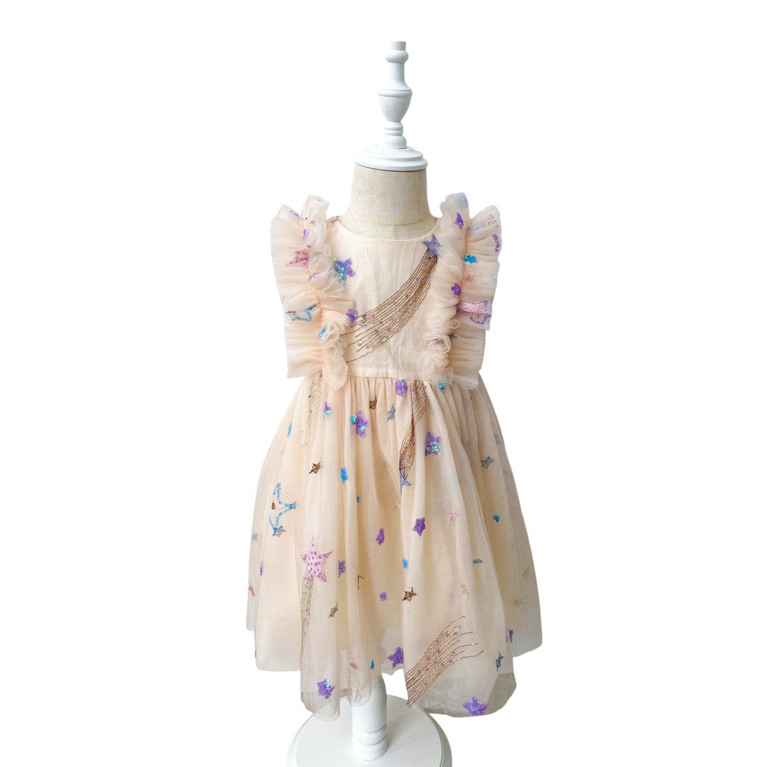 Cream Tulle Star Dress