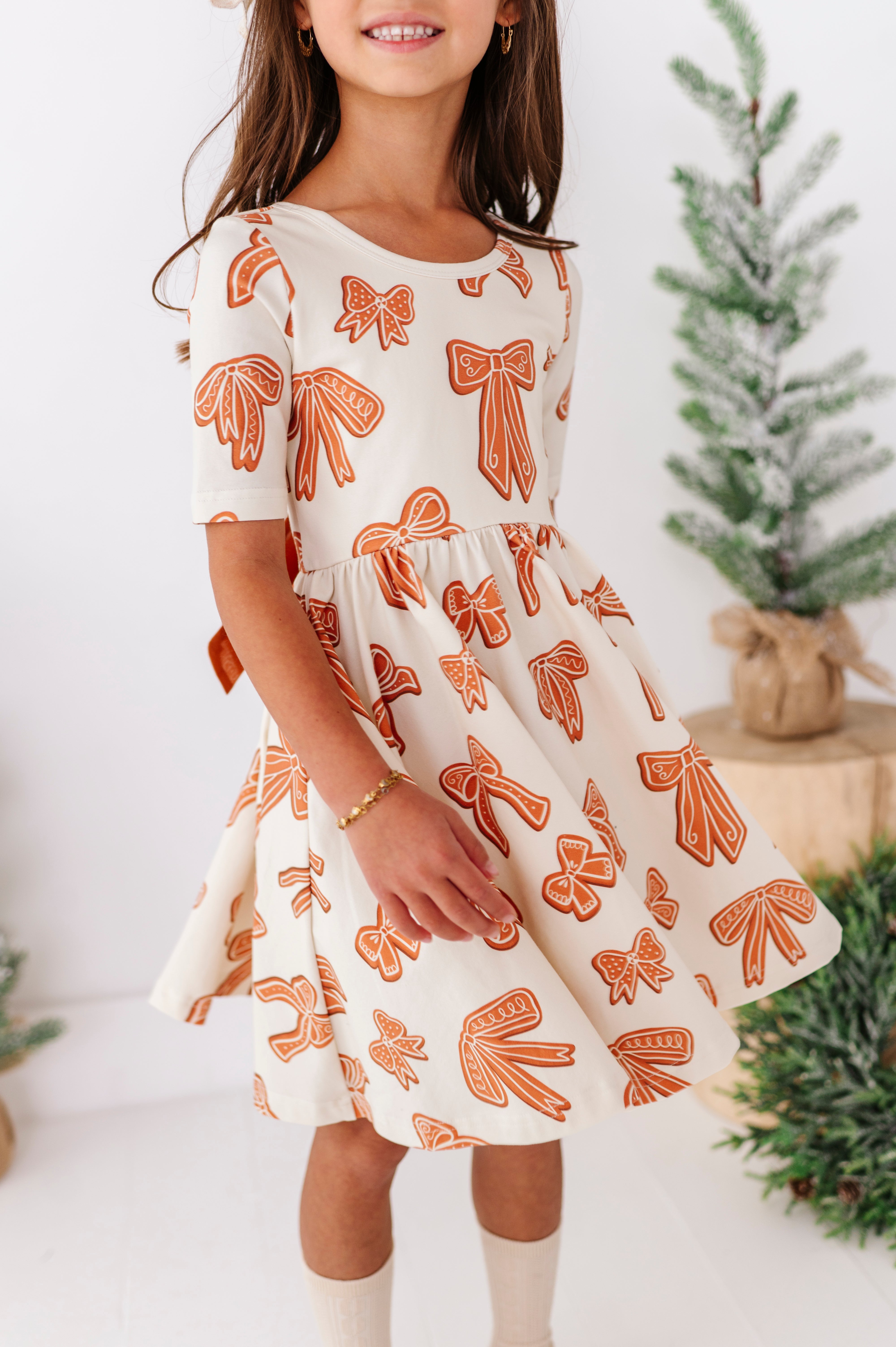 Gingerbread Bow Dress | Scoop Back Dress