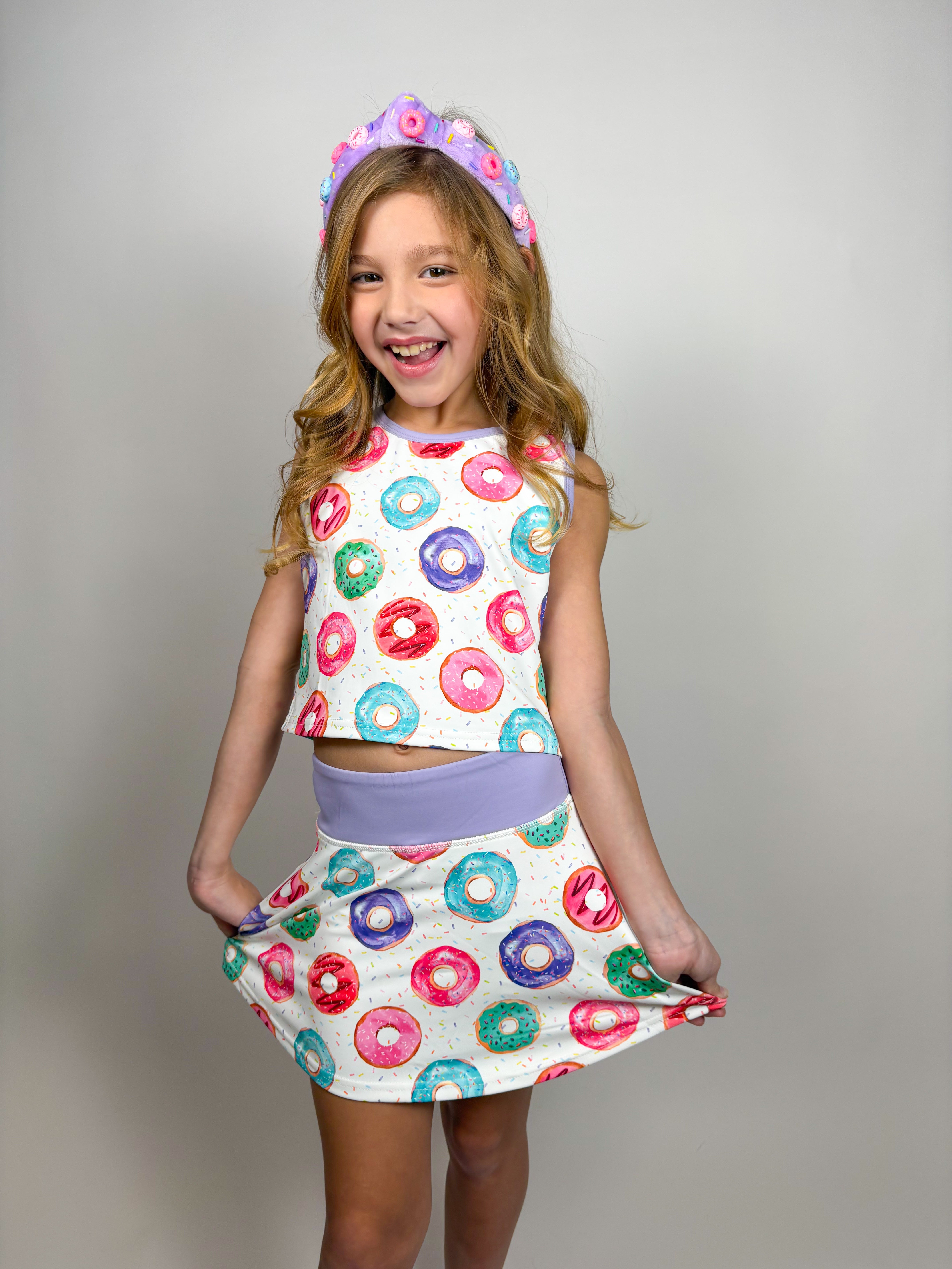 Donut Two-Piece Athletic Tank and Skort Set