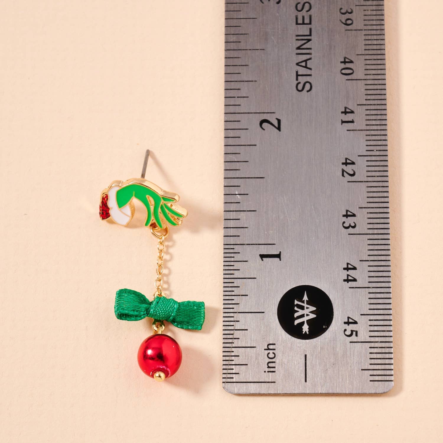 Christmas Grinch & Ball Ornament Dangling Earrings