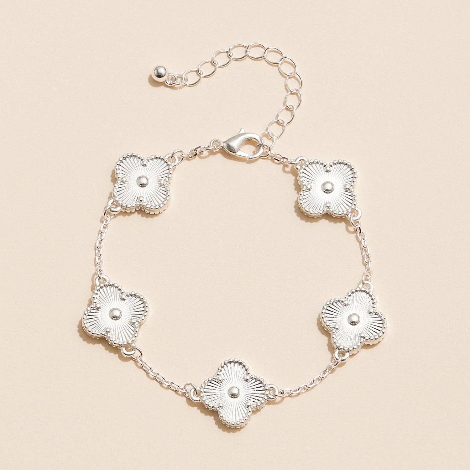 Multi Floral Shape Charm Bracelet in Shell