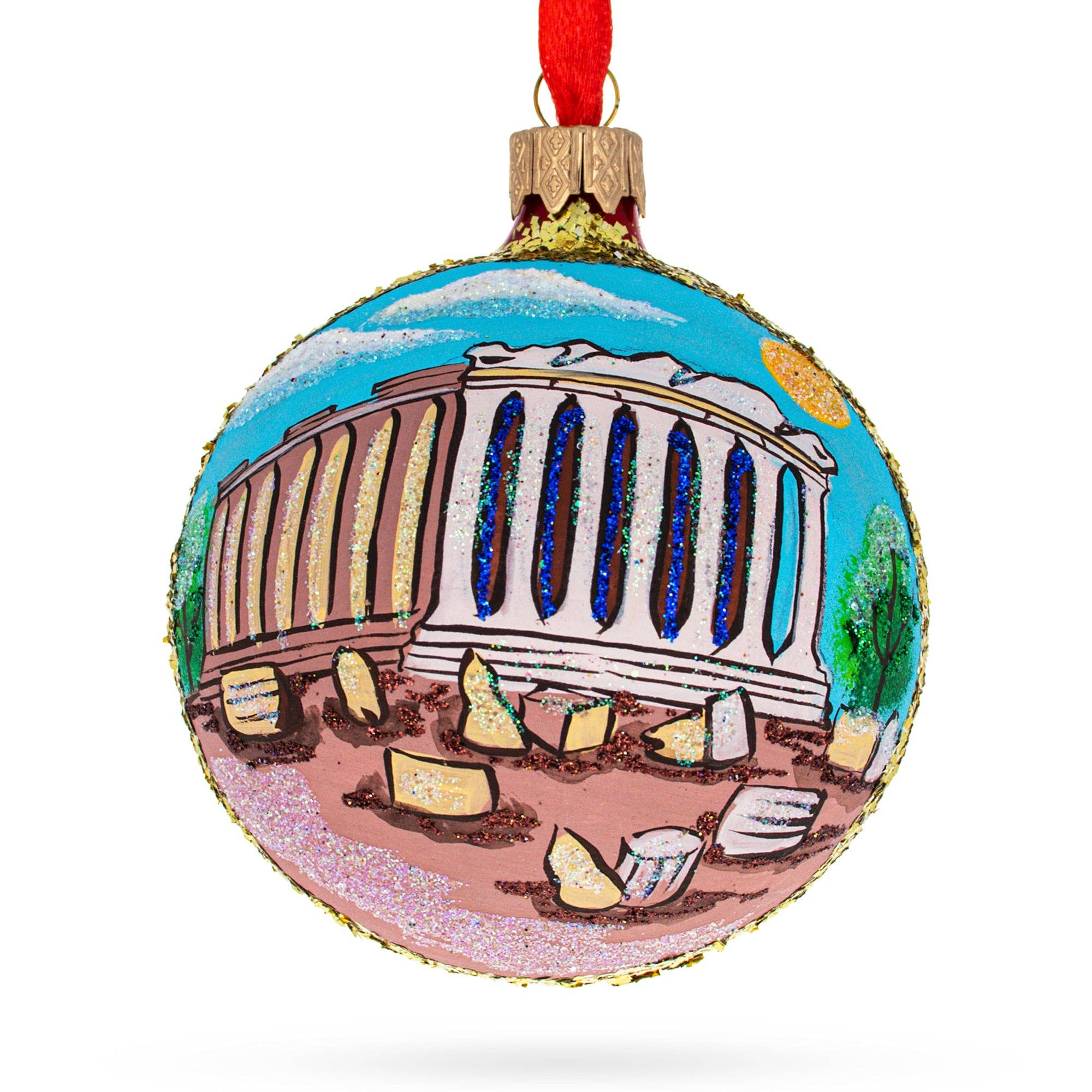 Acropolis, Athens, Greece Glass Ball Ornament