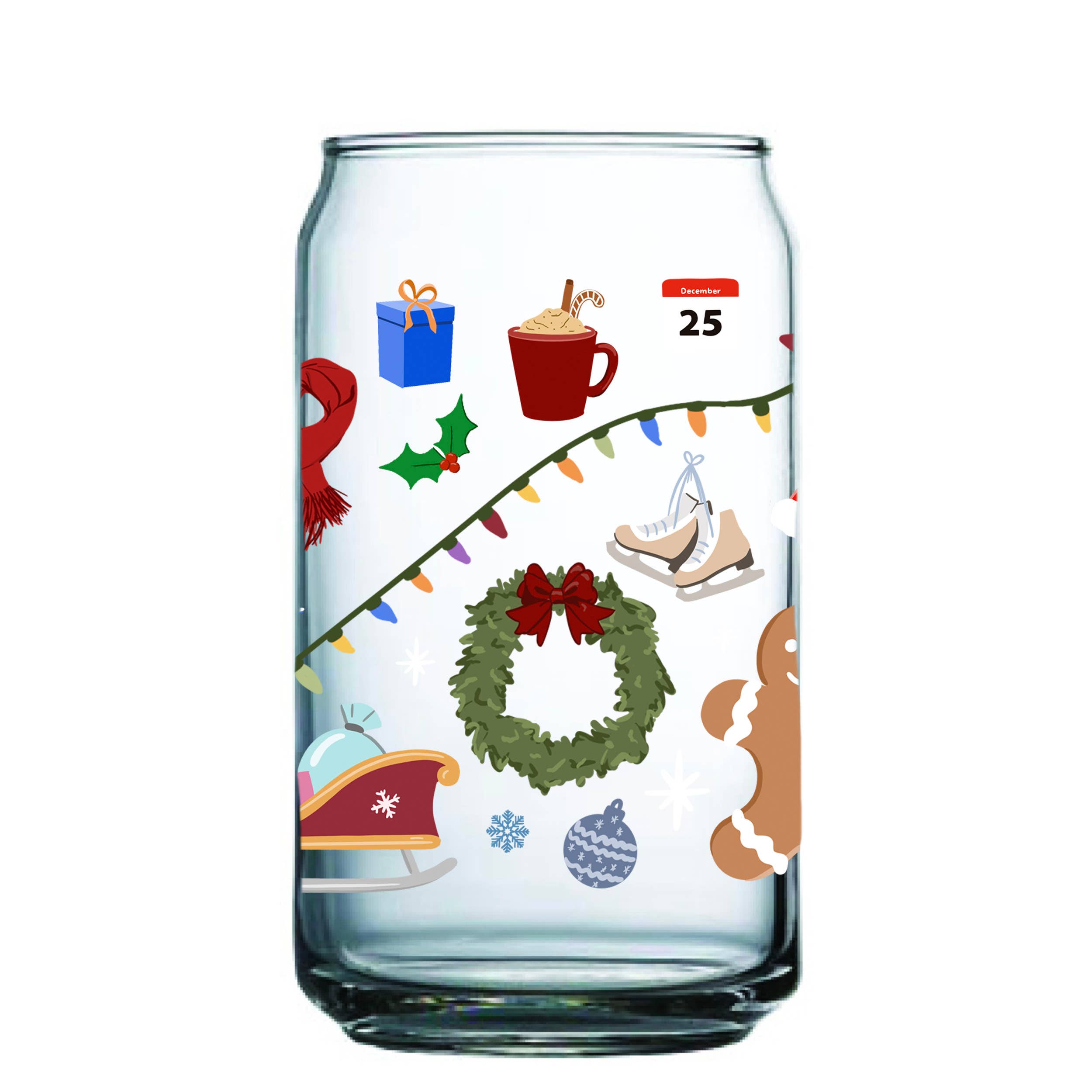 Christmas Glass Cup, Holiday, Christmas