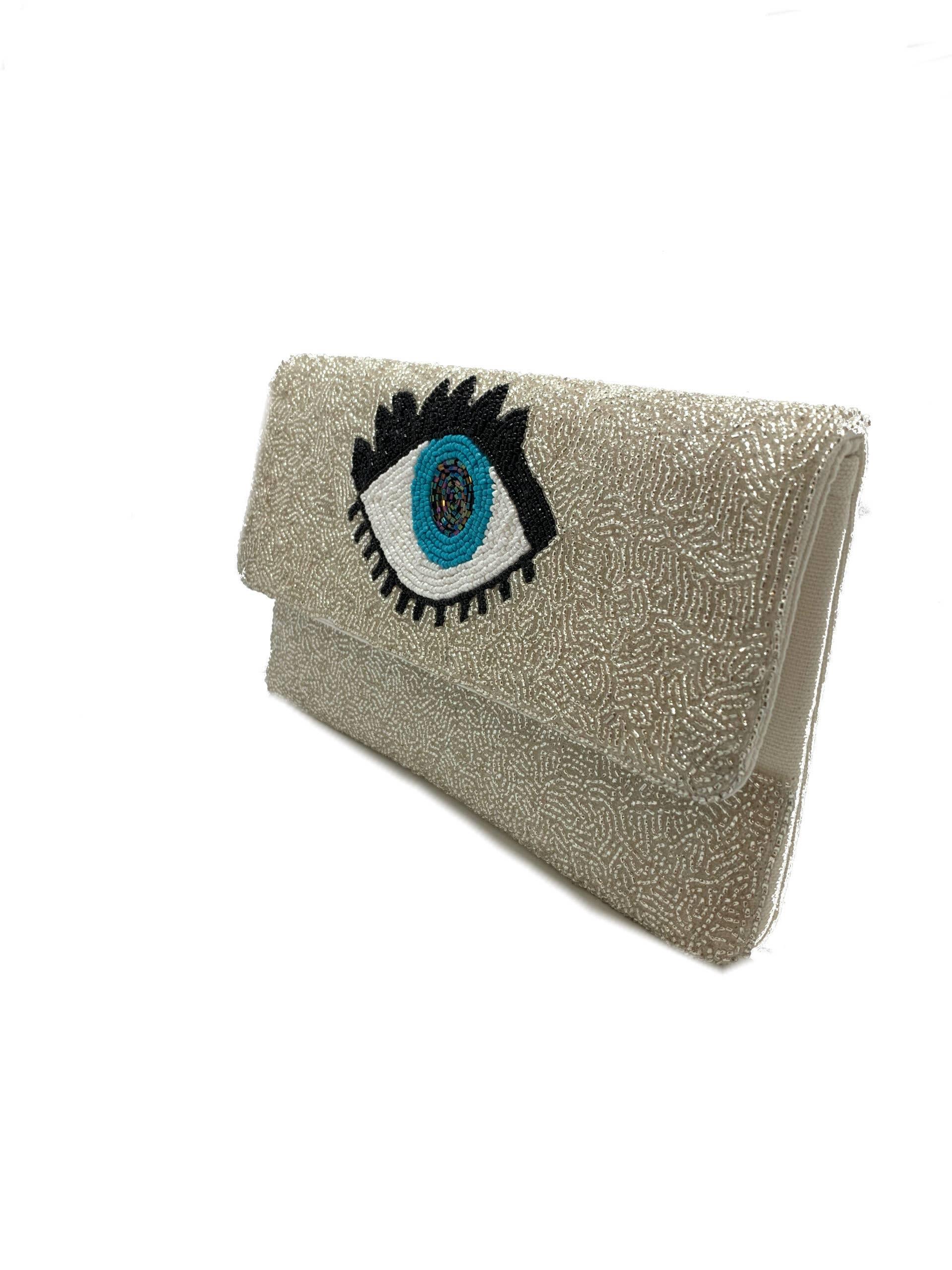 Evil Eye Beaded Clutch Bag