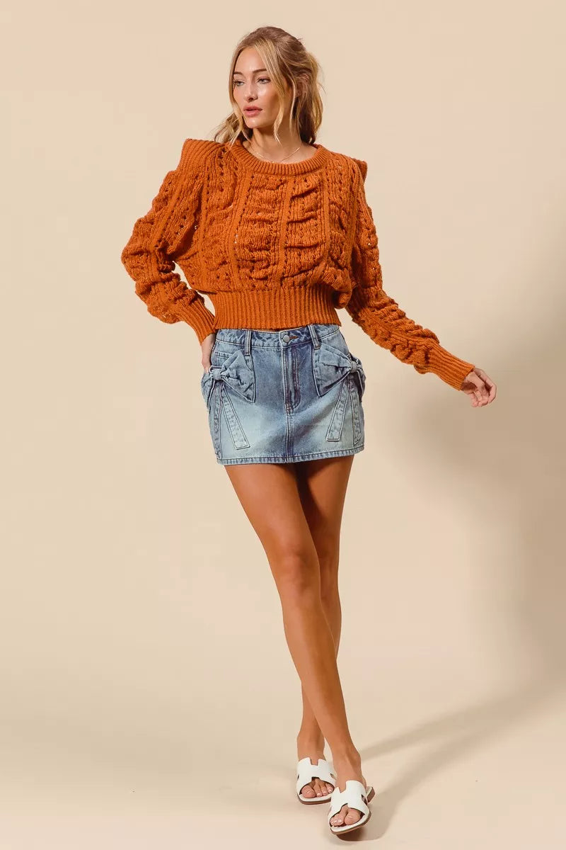 SO ME Bow Knot Pocket Denim Mini Skirt - DENIM - Bexa Boutique
