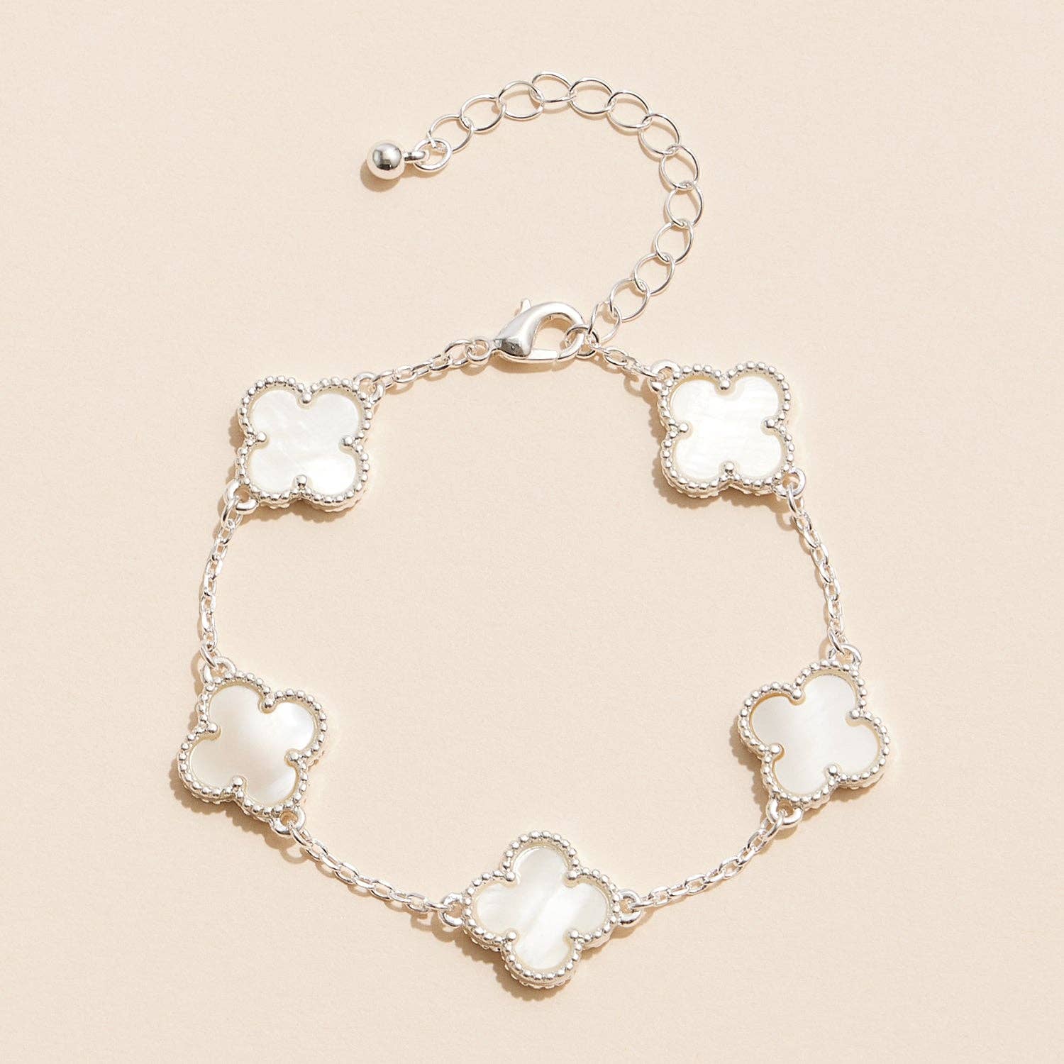 Multi Floral Shape Charm Bracelet in Shell