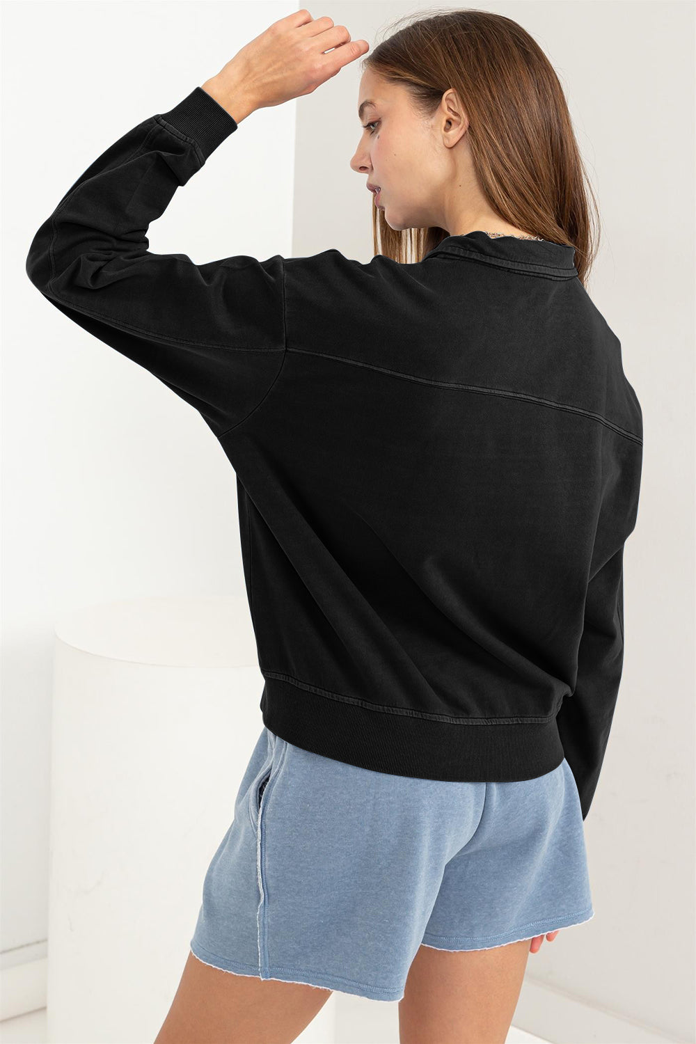 HYFVE Half Zip Drop Shoulder Sweatshirt