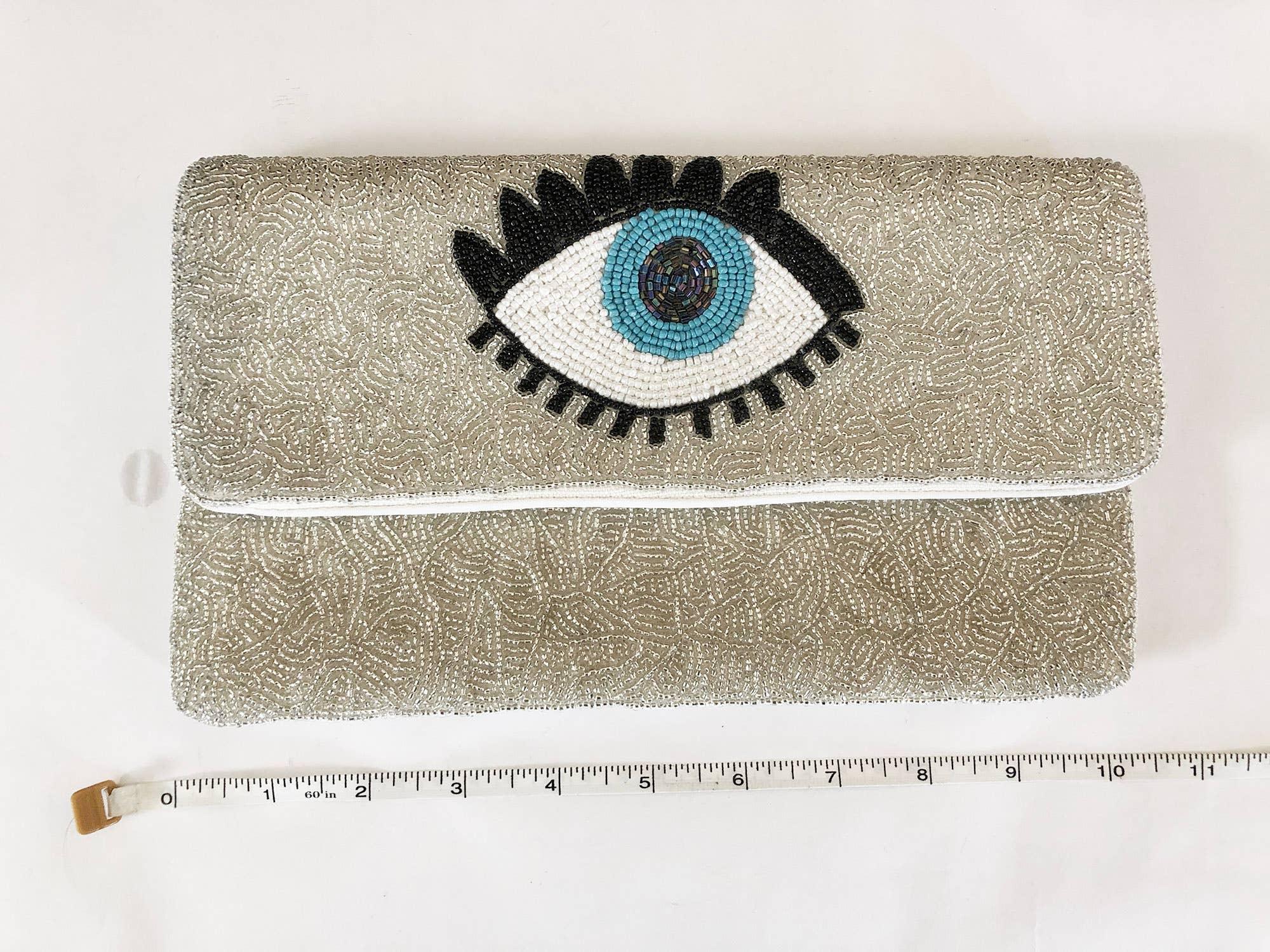 Evil Eye Beaded Clutch Bag