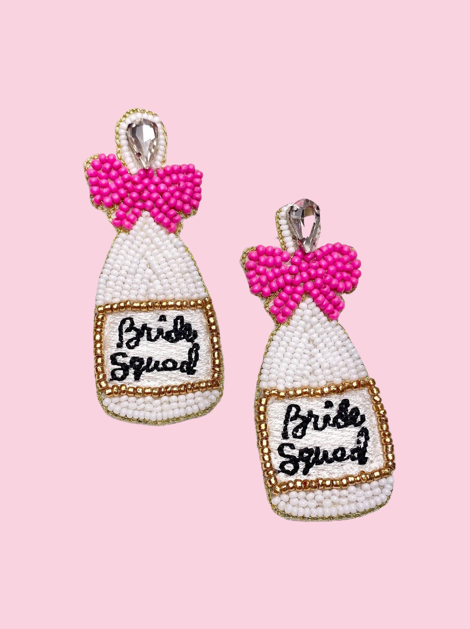 Bride Squad Bottle Earrings