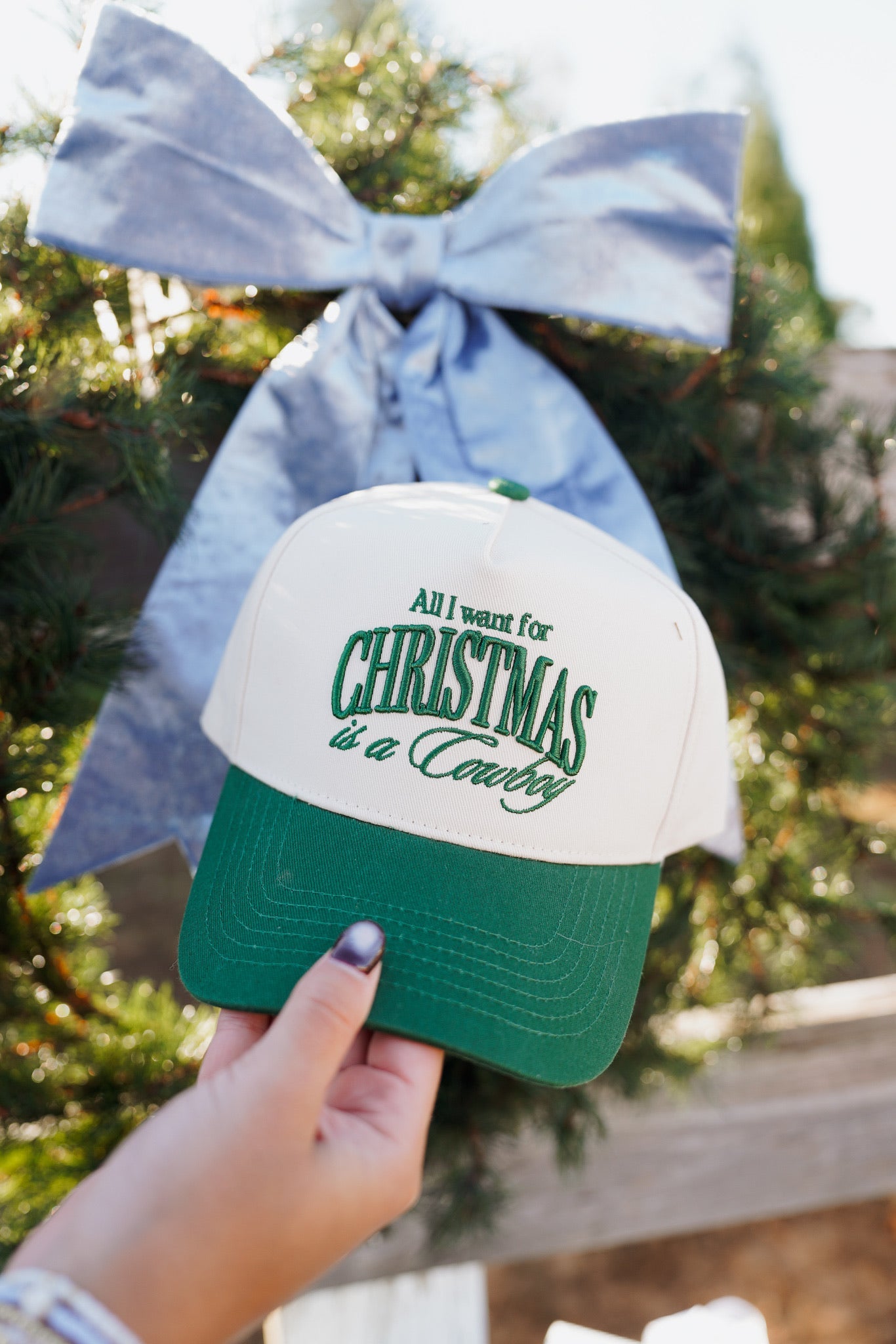 All I want for Christmas is a Cowboy - Green Vintage Trucker Hat