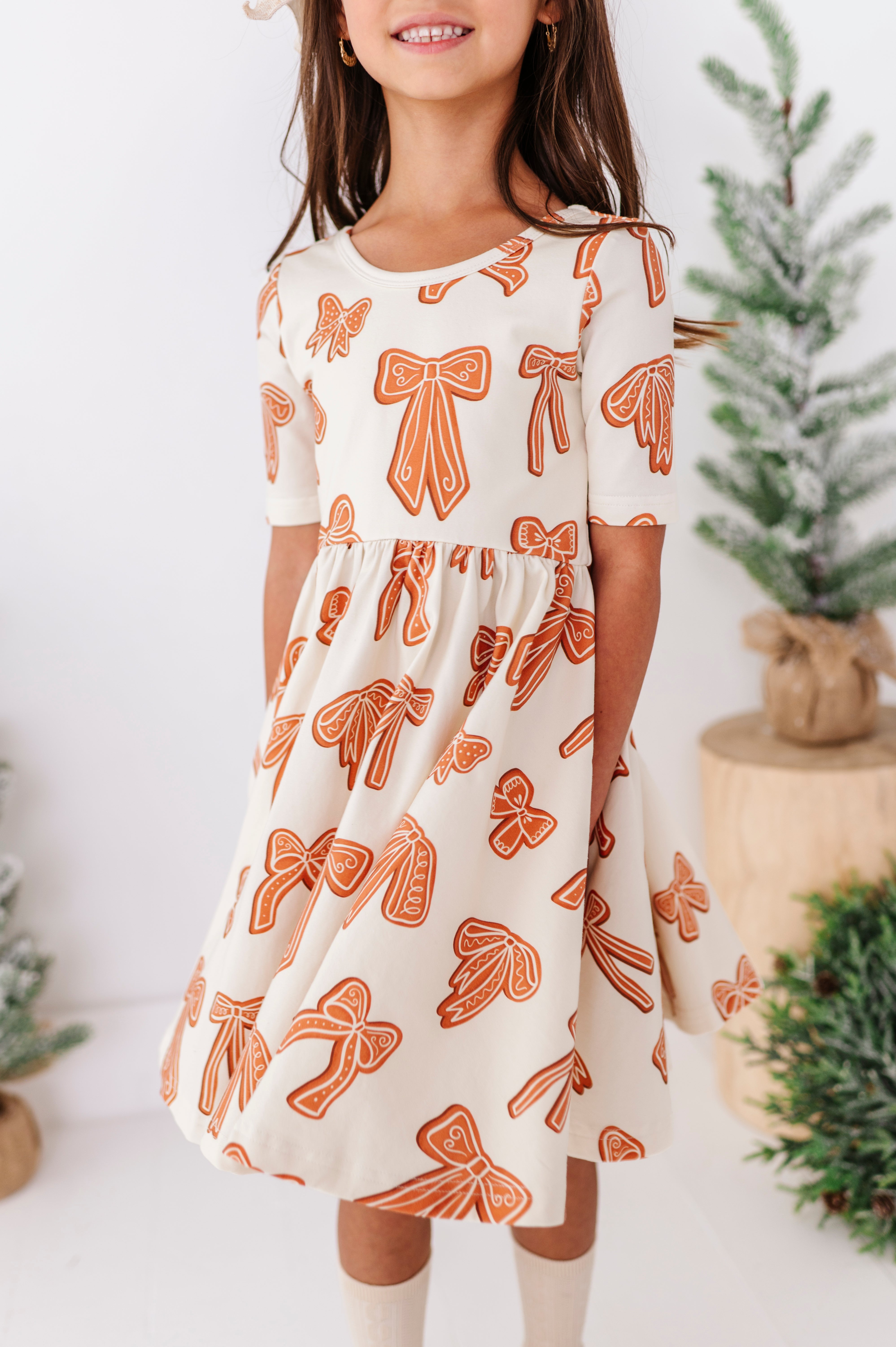 Gingerbread Bow Dress | Scoop Back Dress