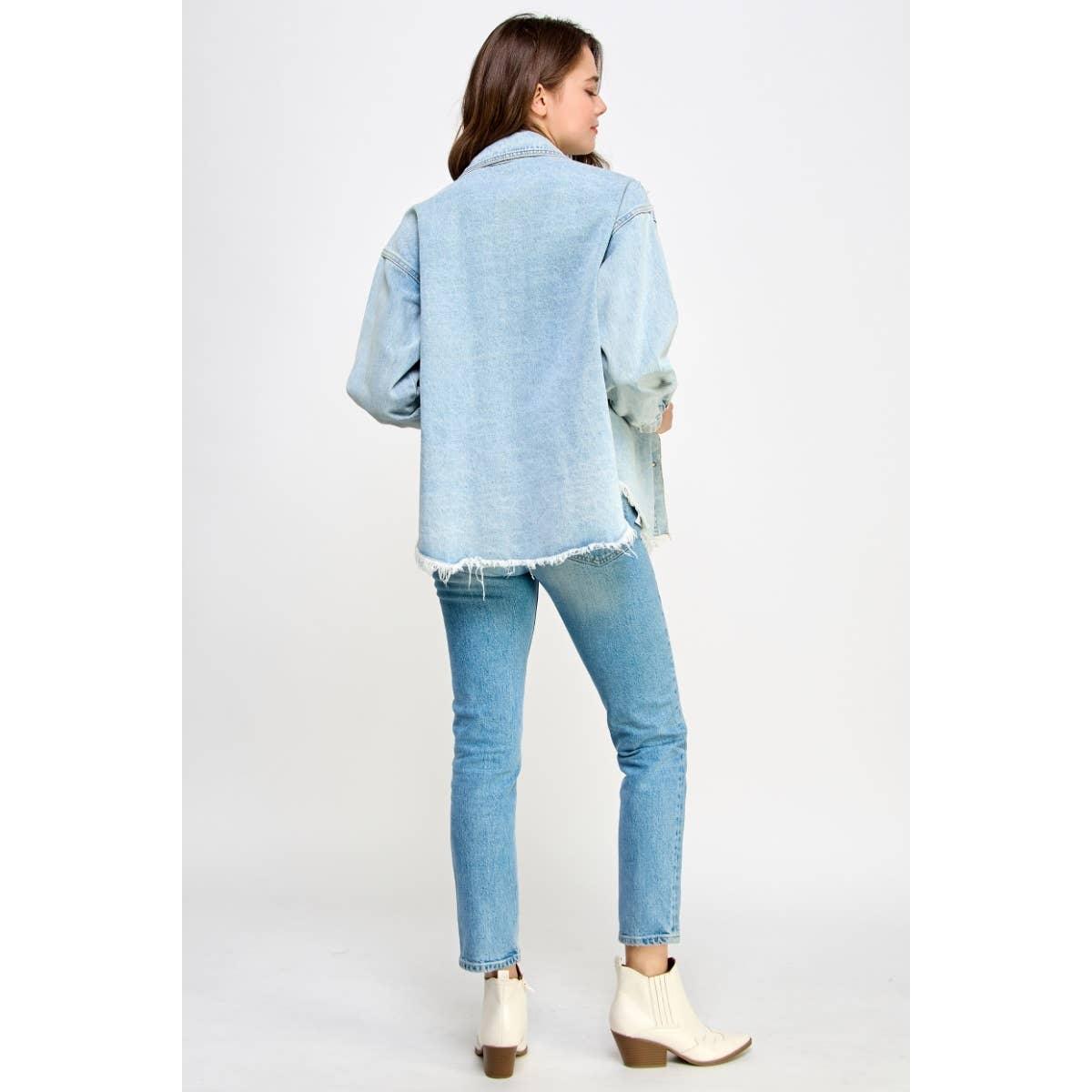 Pearl and Rhinestone Denim Jacket