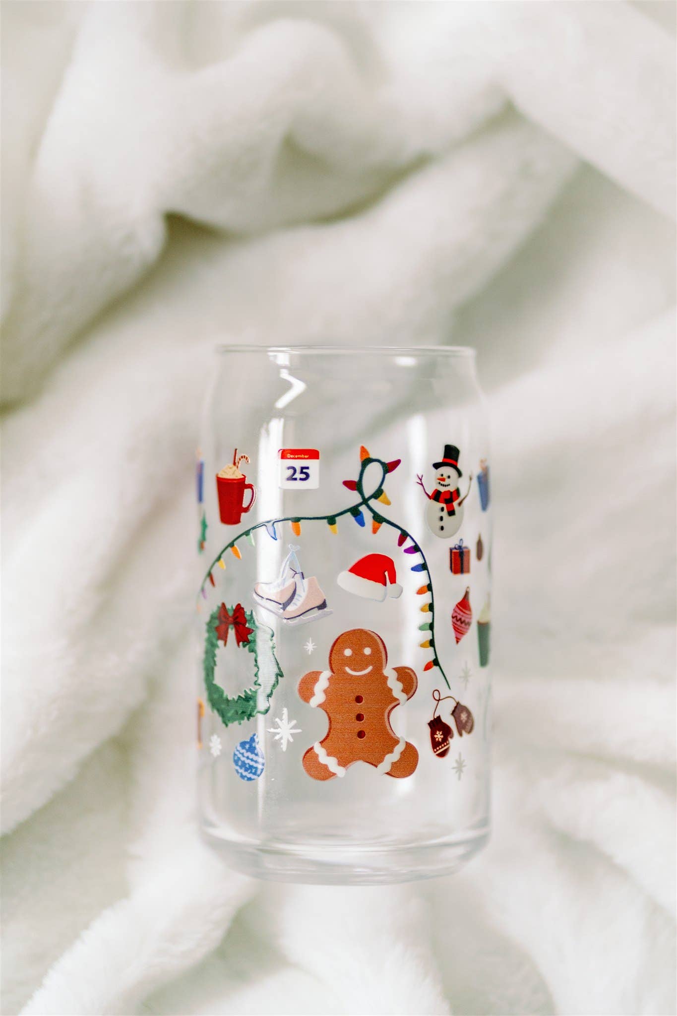 Christmas Glass Cup, Holiday, Christmas