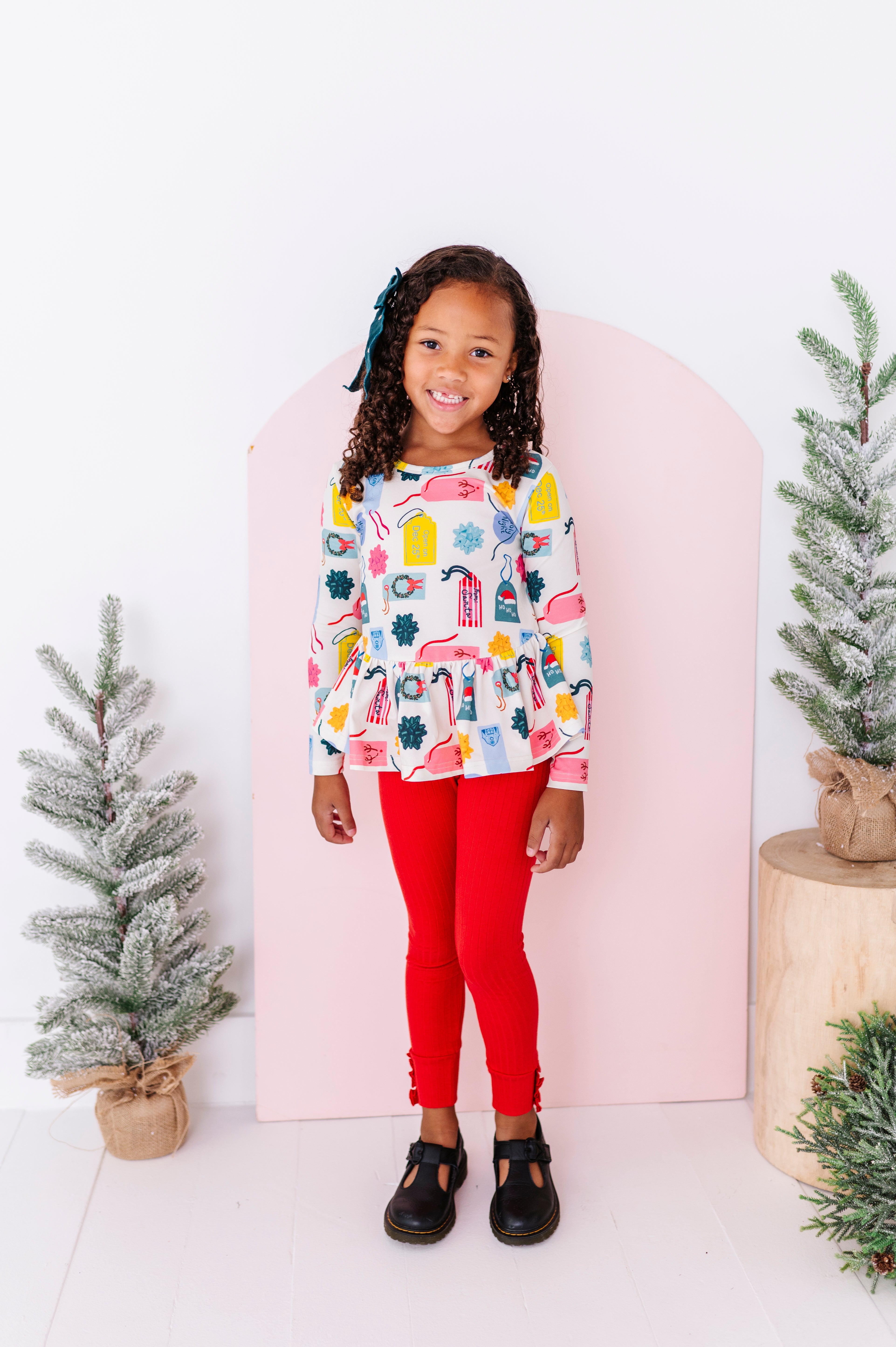 Holly Red Leggings | Ribbed SLIM LEGGINGS