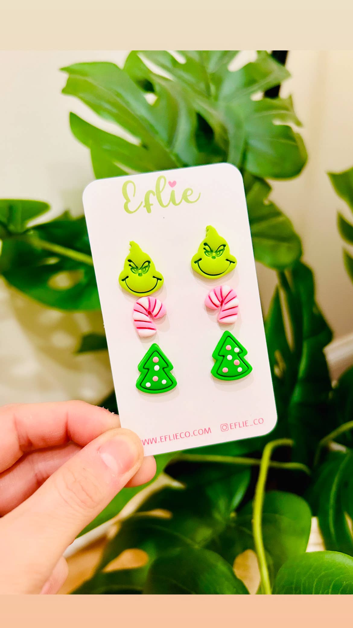 Christmas Grinch Studs Earrings | Cat In Hat Jewelry Gift