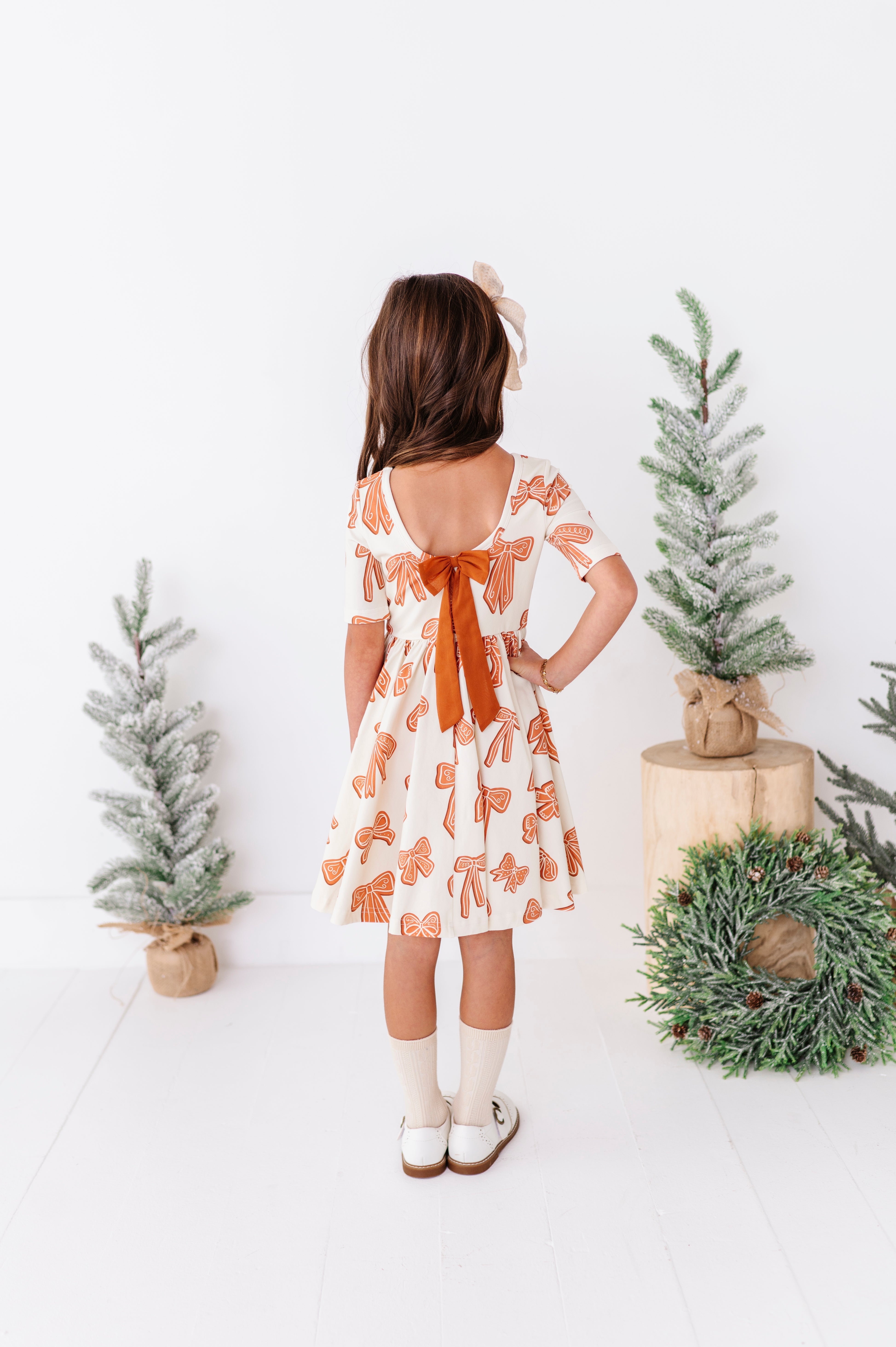 Gingerbread Bow Dress | Scoop Back Dress
