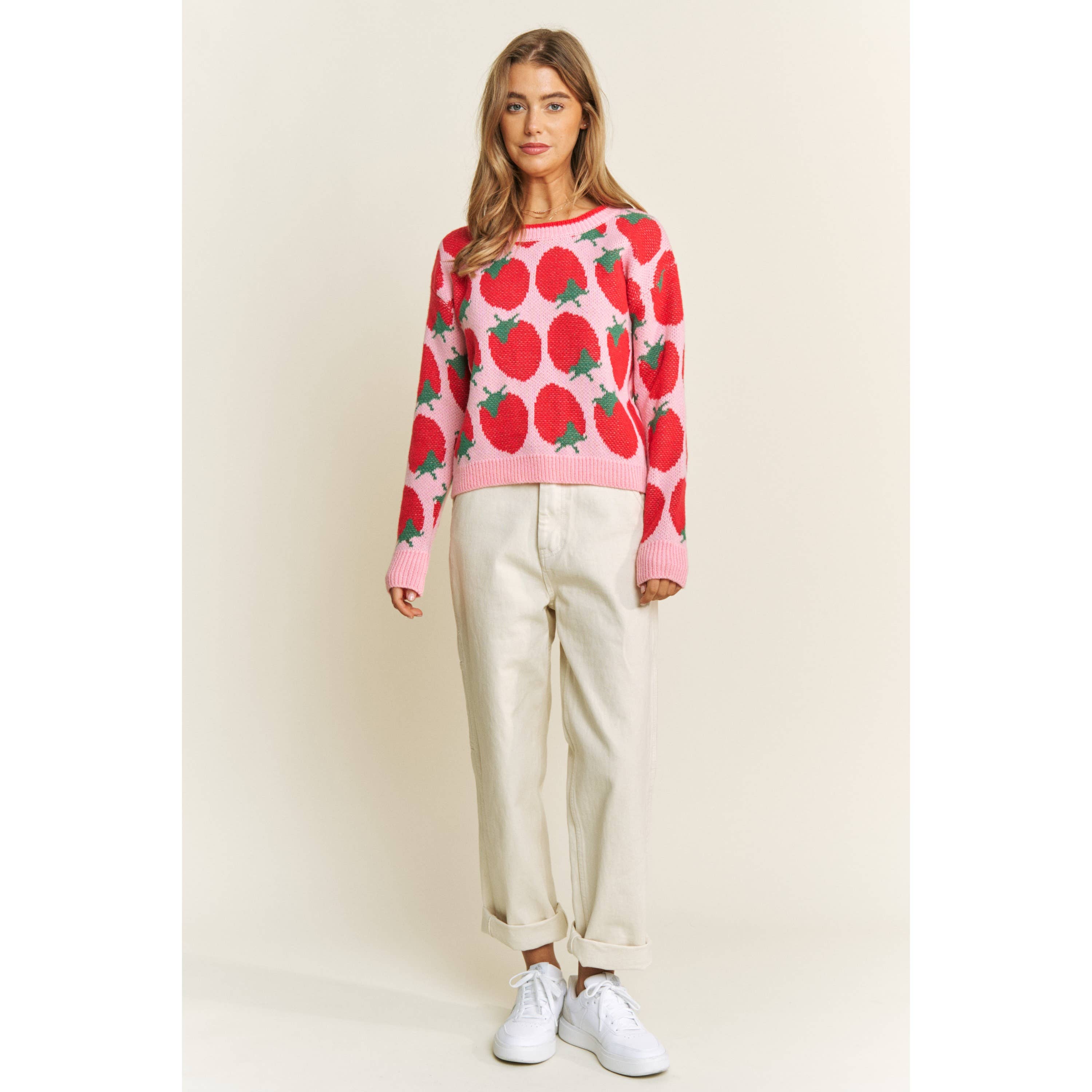 Strawberry jam pullover sweater
