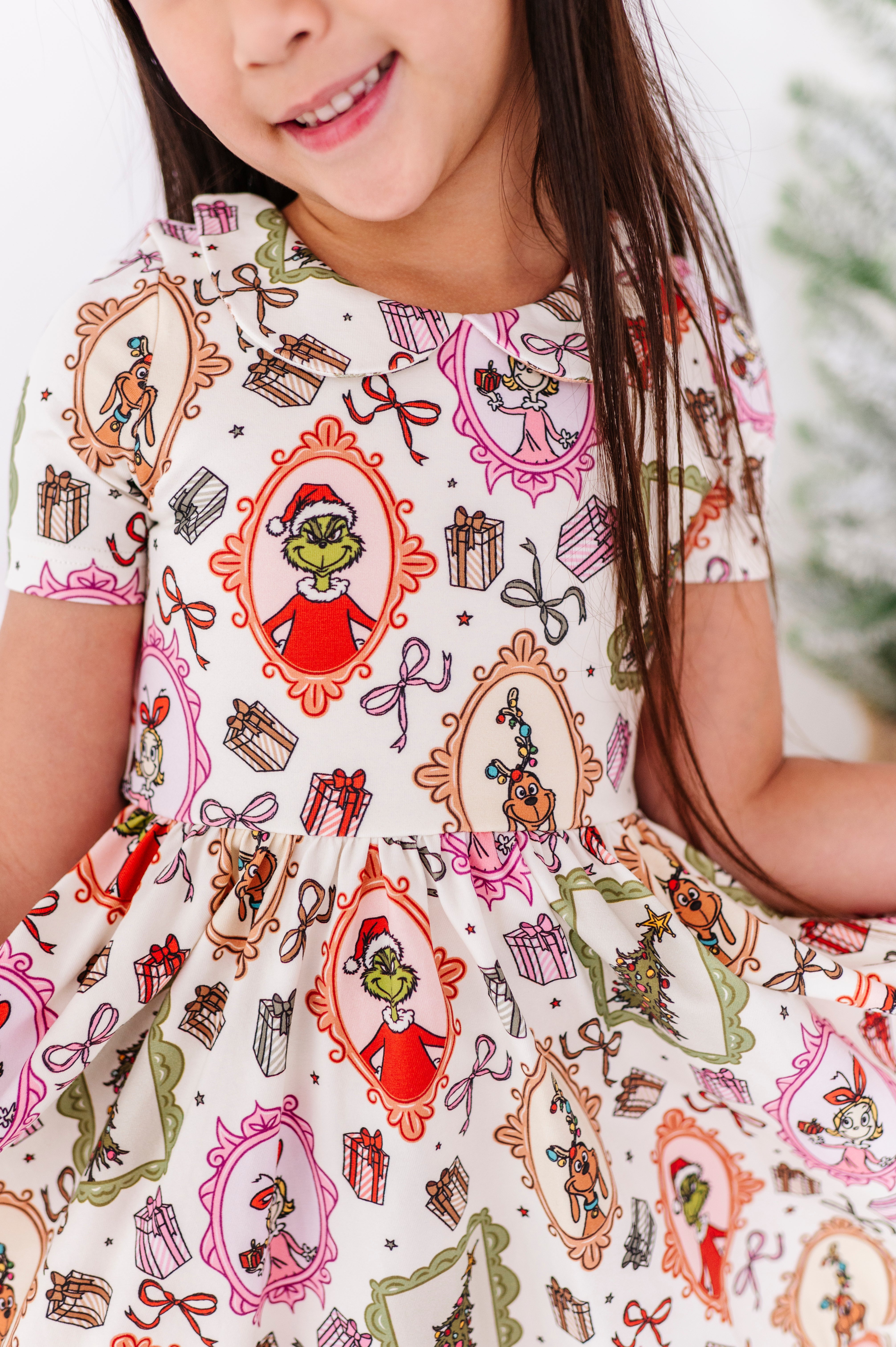 Framed Grinch | Collard Twirl Dress