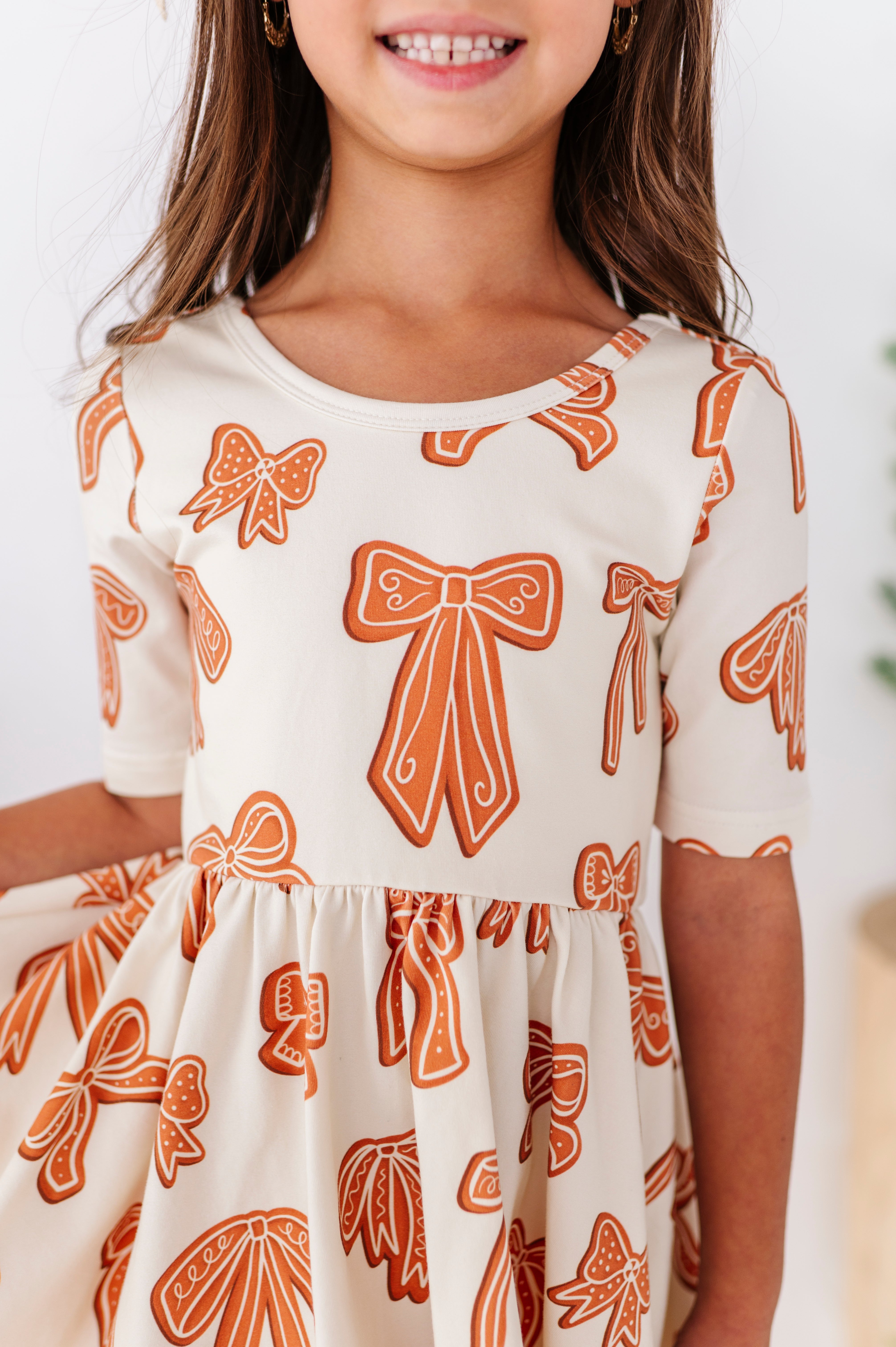 Gingerbread Bow Dress | Scoop Back Dress
