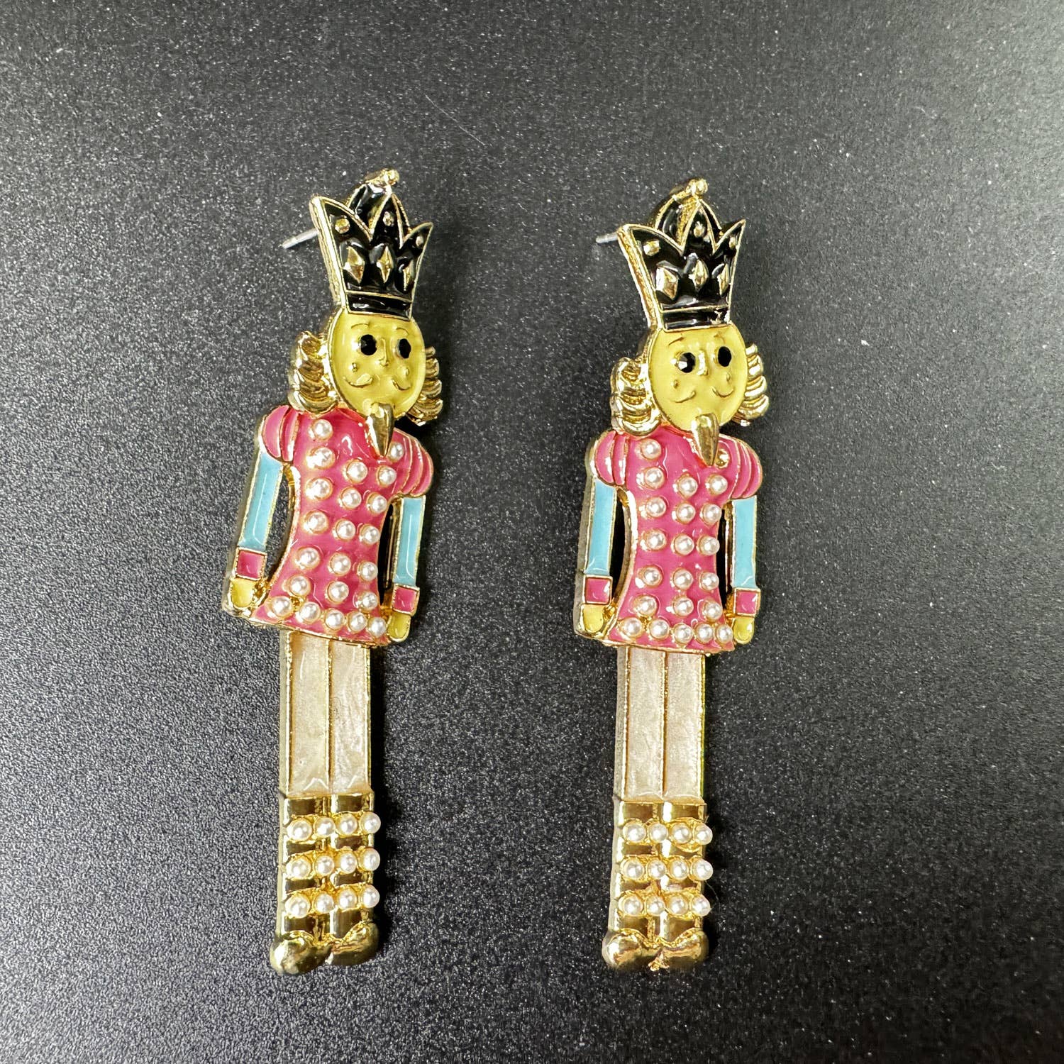 Nutcracker Pearl Alloy Earrings