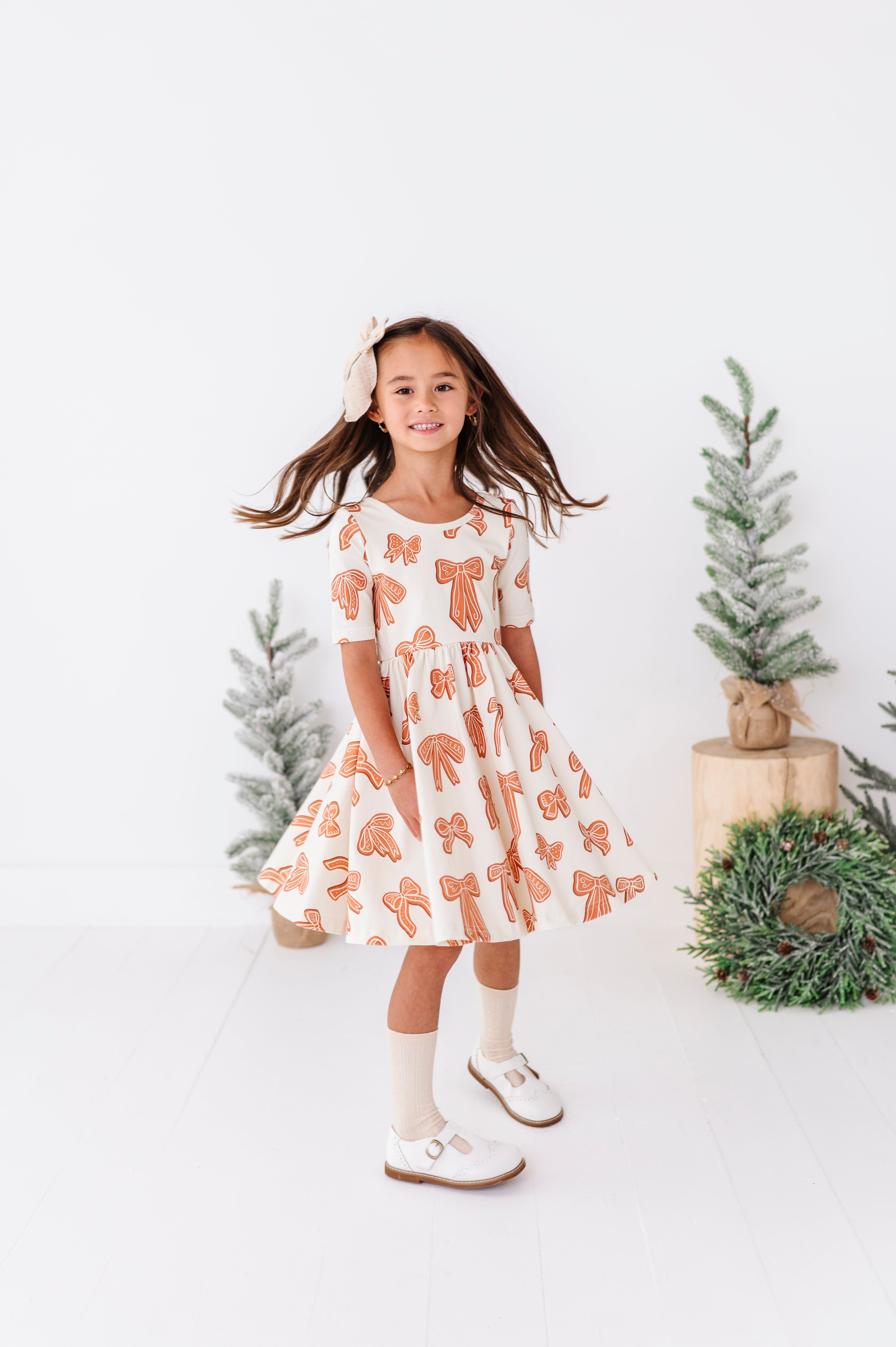 Gingerbread Bow Dress | Scoop Back Dress