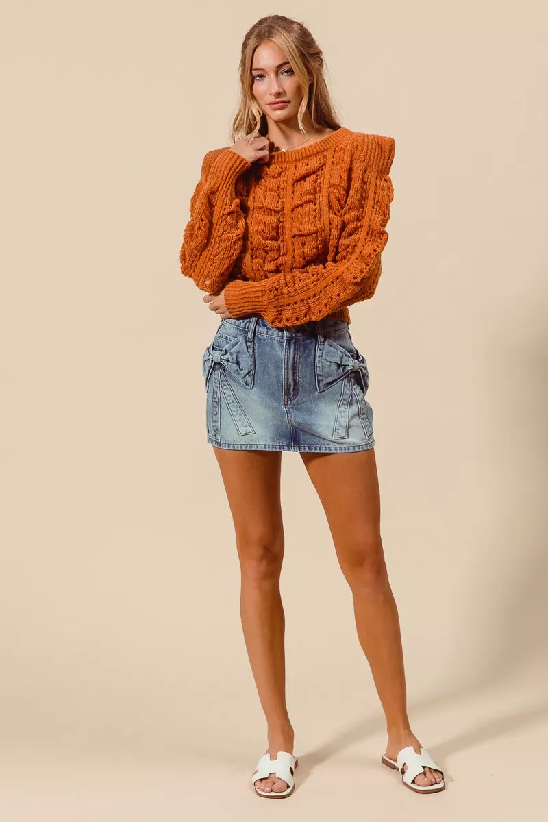 SO ME Bow Knot Pocket Denim Mini Skirt - DENIM - Bexa Boutique