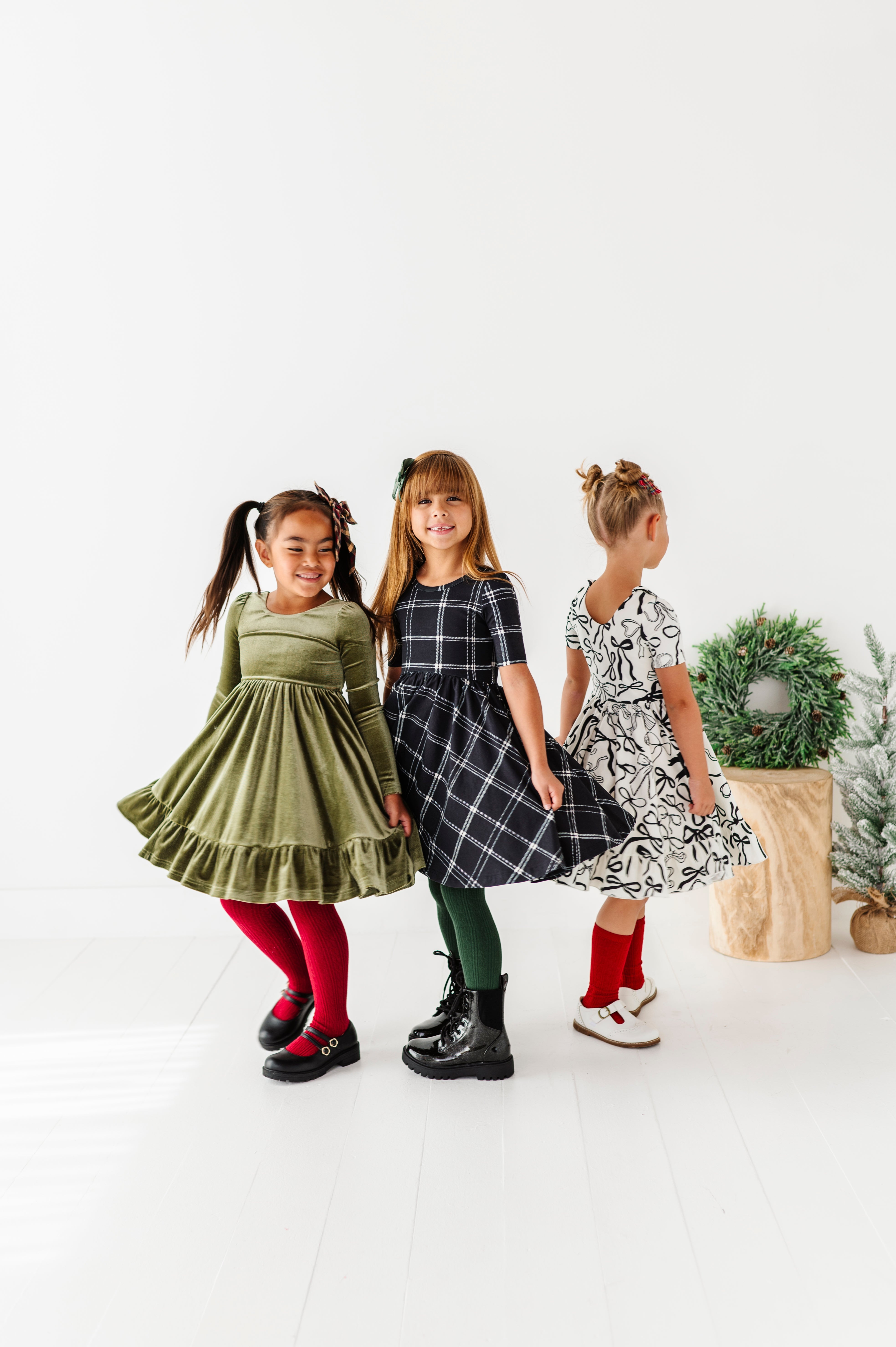 Black Plaid Dress | Scoop Back Dress