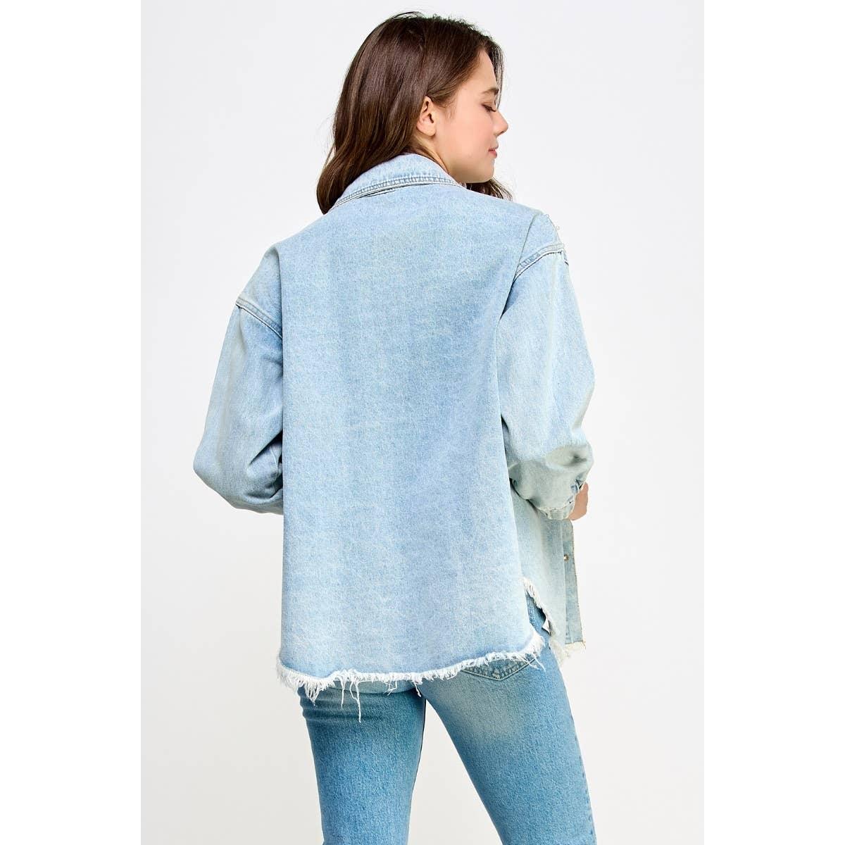 Pearl and Rhinestone Denim Jacket