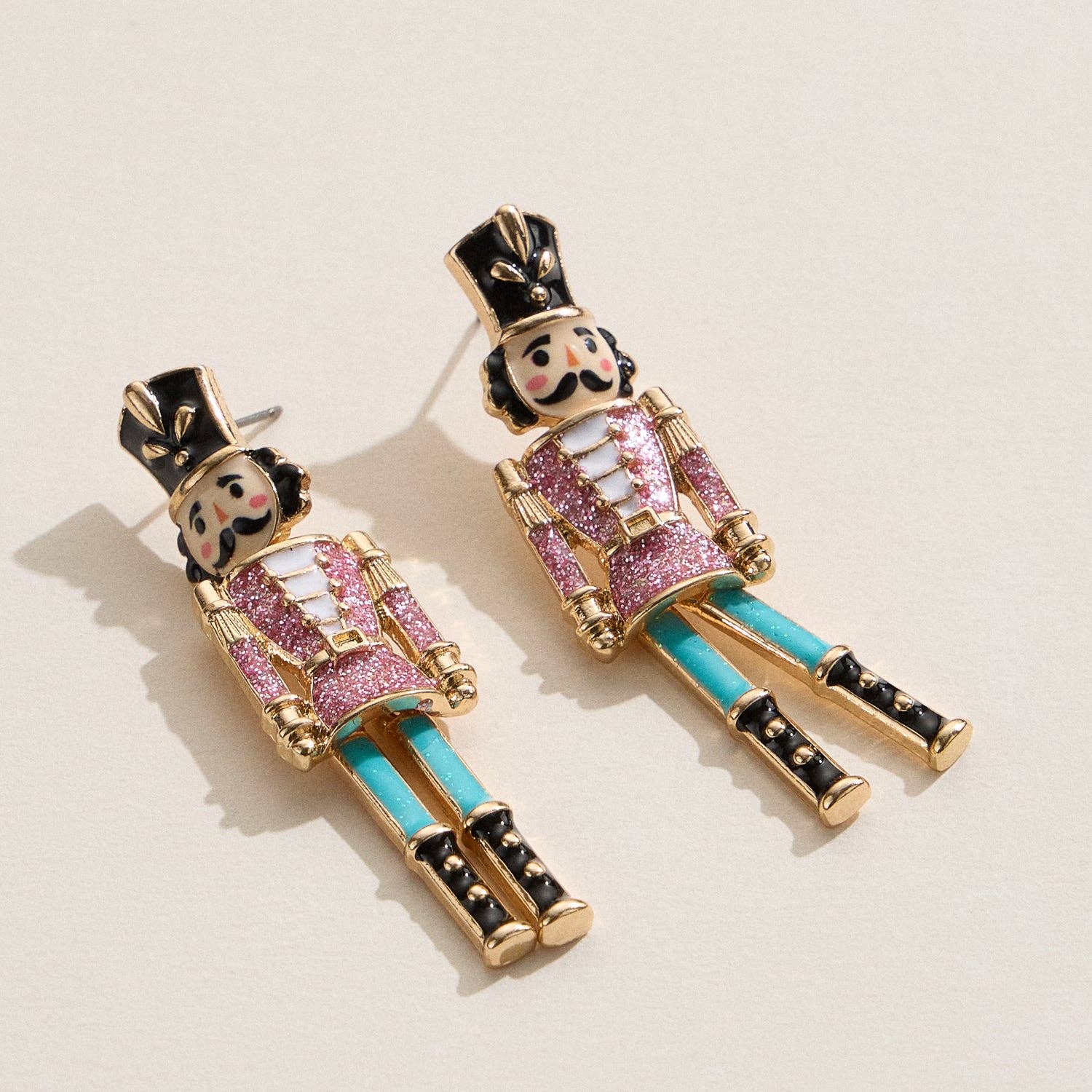 Nutcracker Enamel Earrings with Titanium Posts
