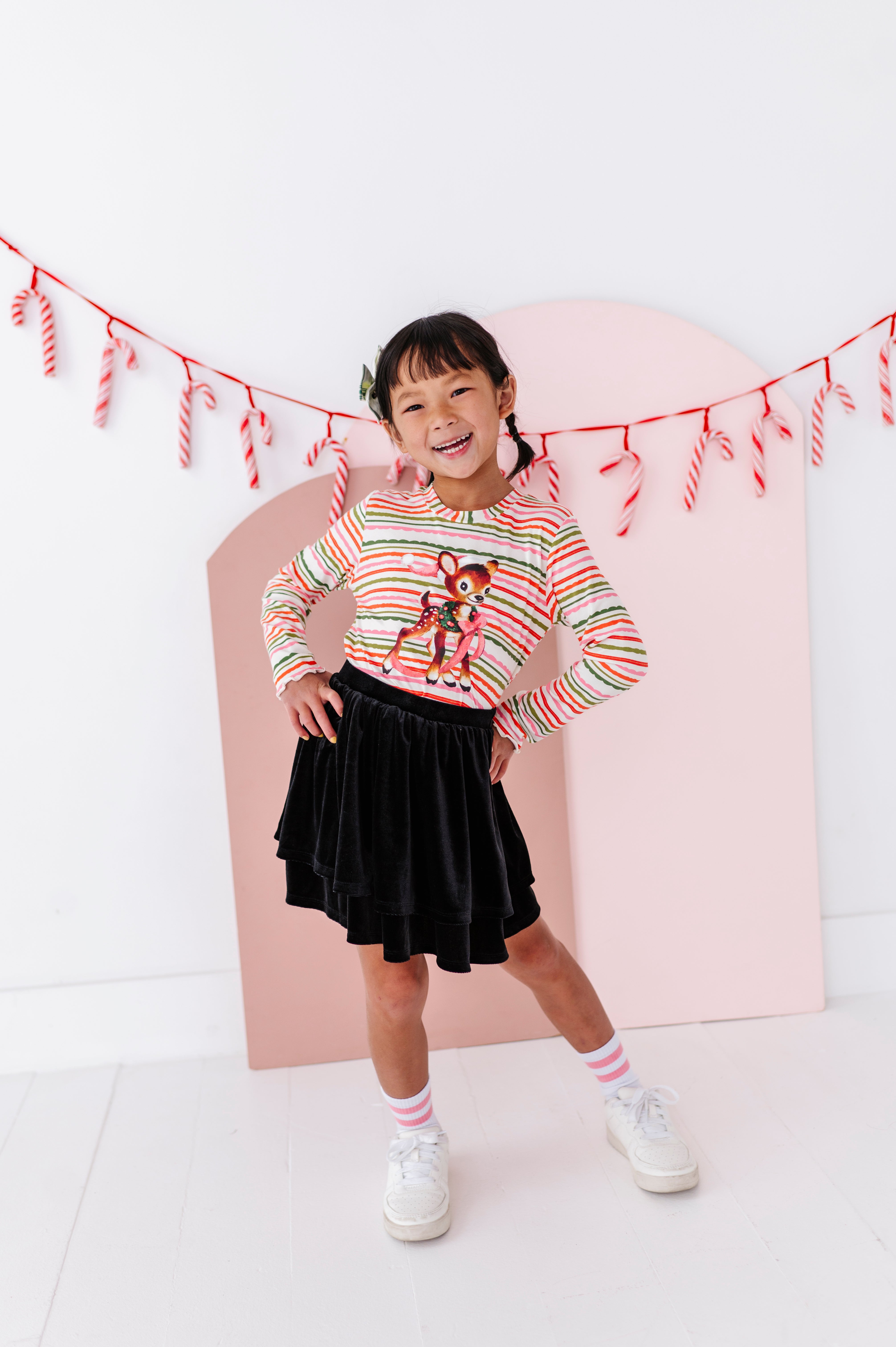 Vintage Reindeer Top| Bamboo Long Sleeve