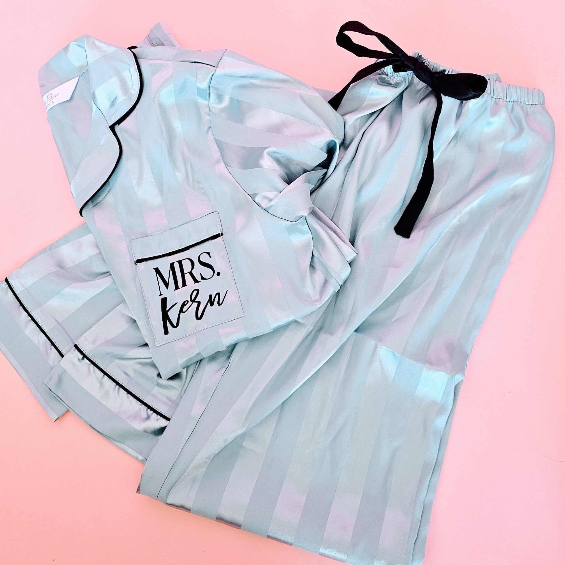 Personalized Satin Green PJ Set