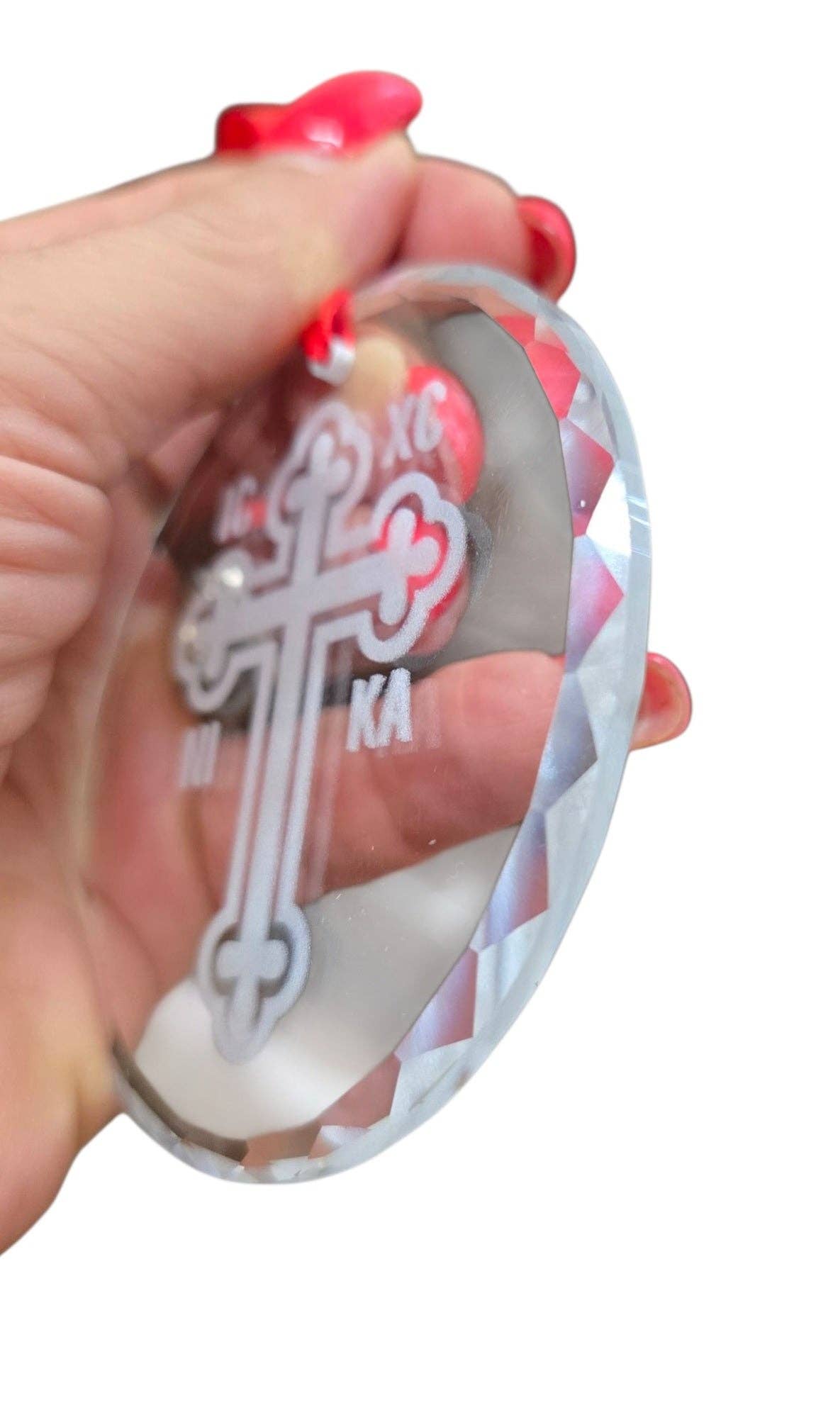 Crystal Glass Ornament – Orthodox Cross