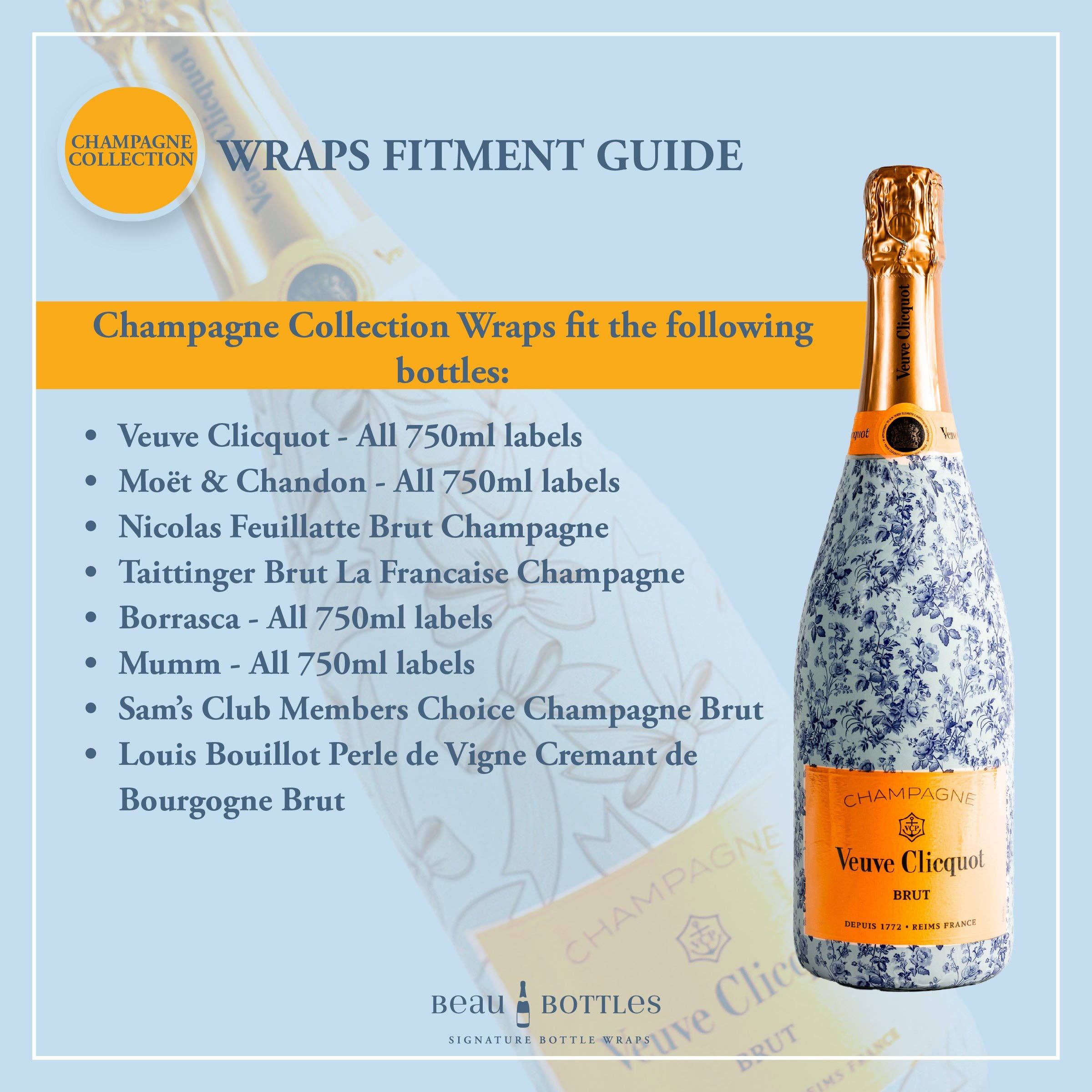 Beau Bottles Blue Pearls and Prosecco - Champagne Collection