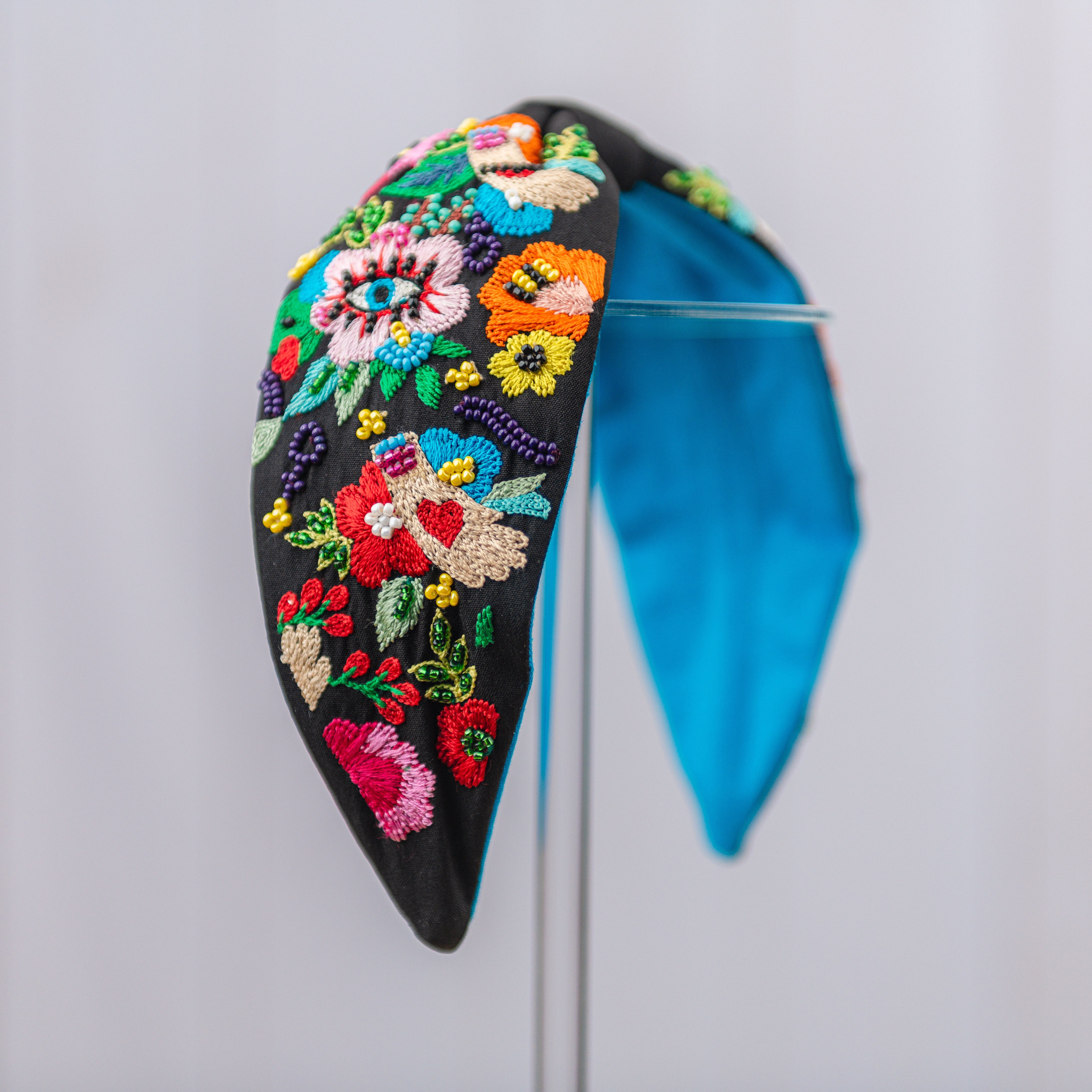 Busy Garden Embroidered Adjustable Headband