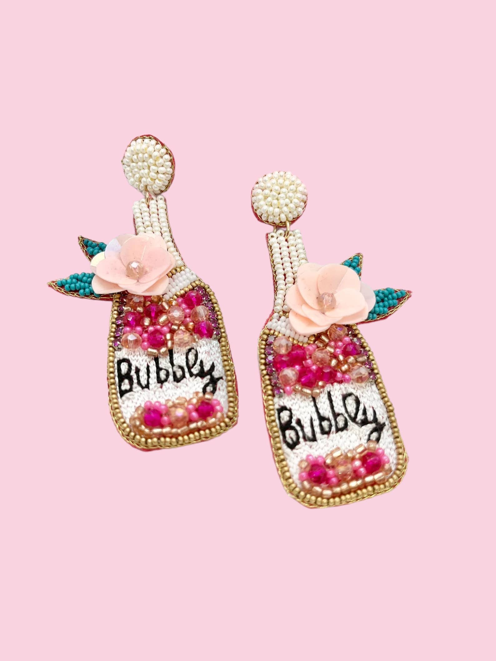 Bubbly Bottle Beaded Earrings