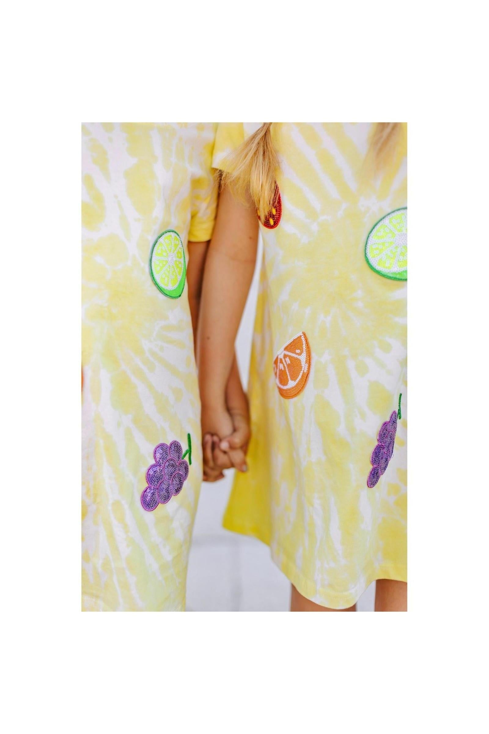 Tie Dye Patched Fruit Dress