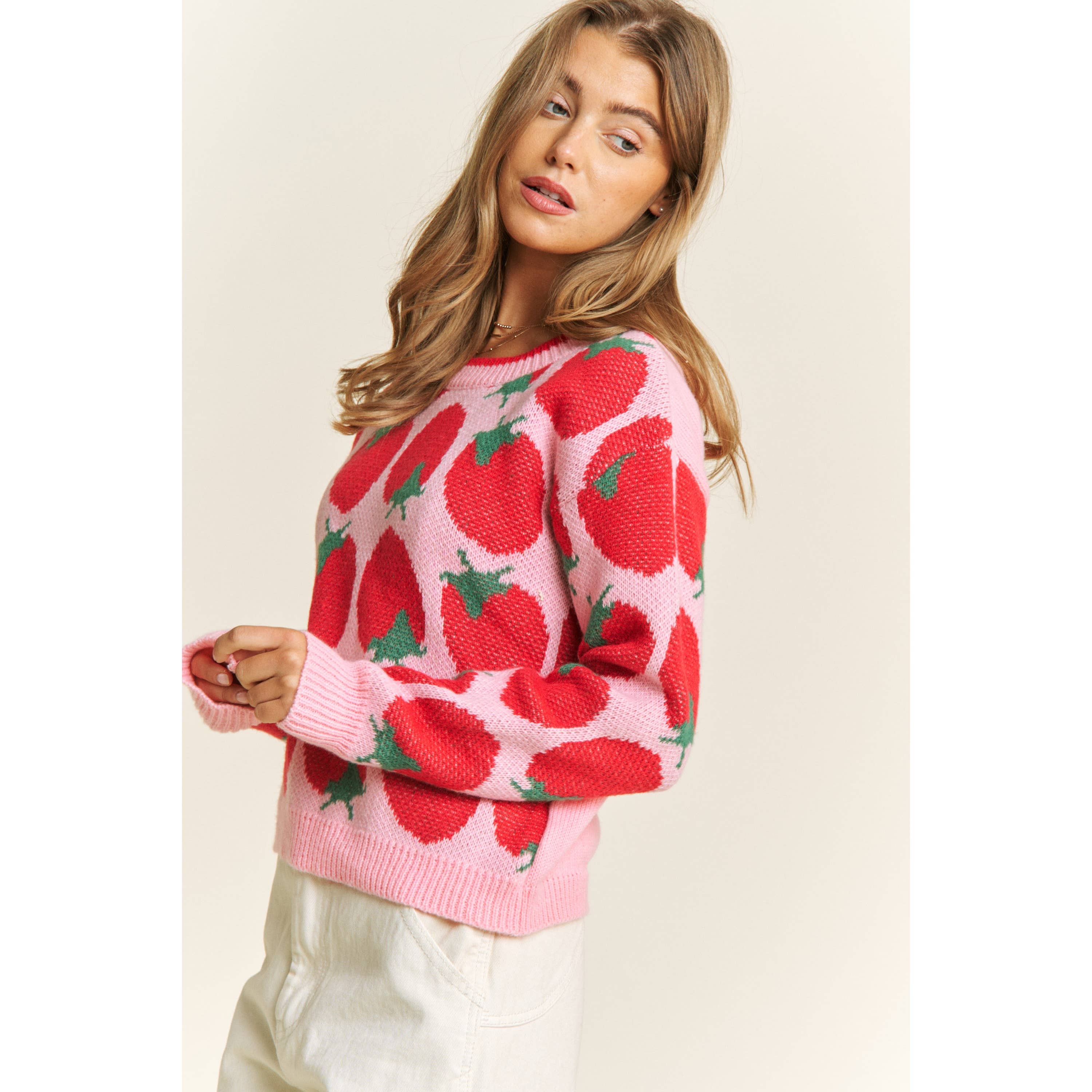 Strawberry jam pullover sweater