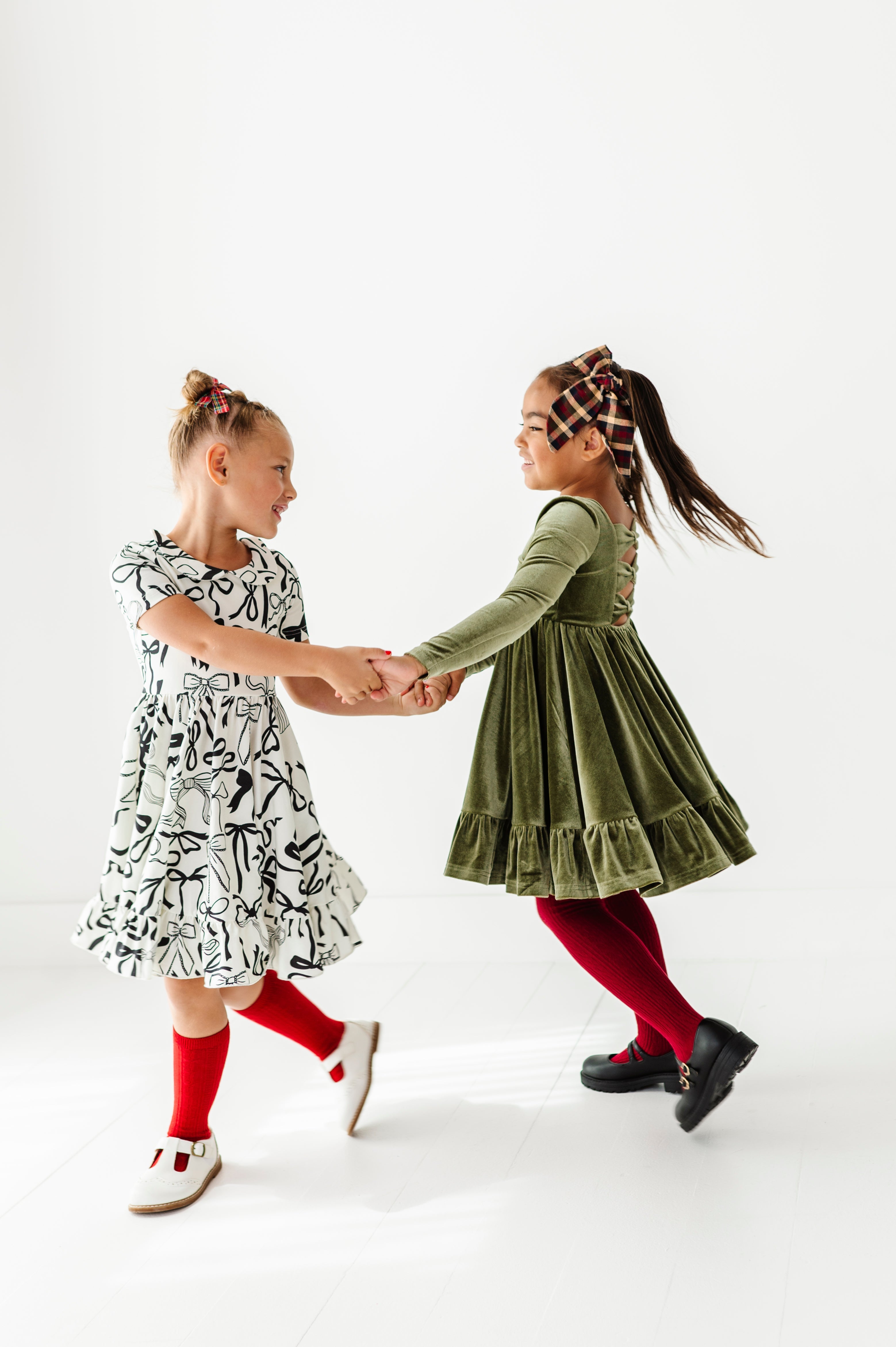 Cream Preppy Bow Dress | Collard Twirl Dress