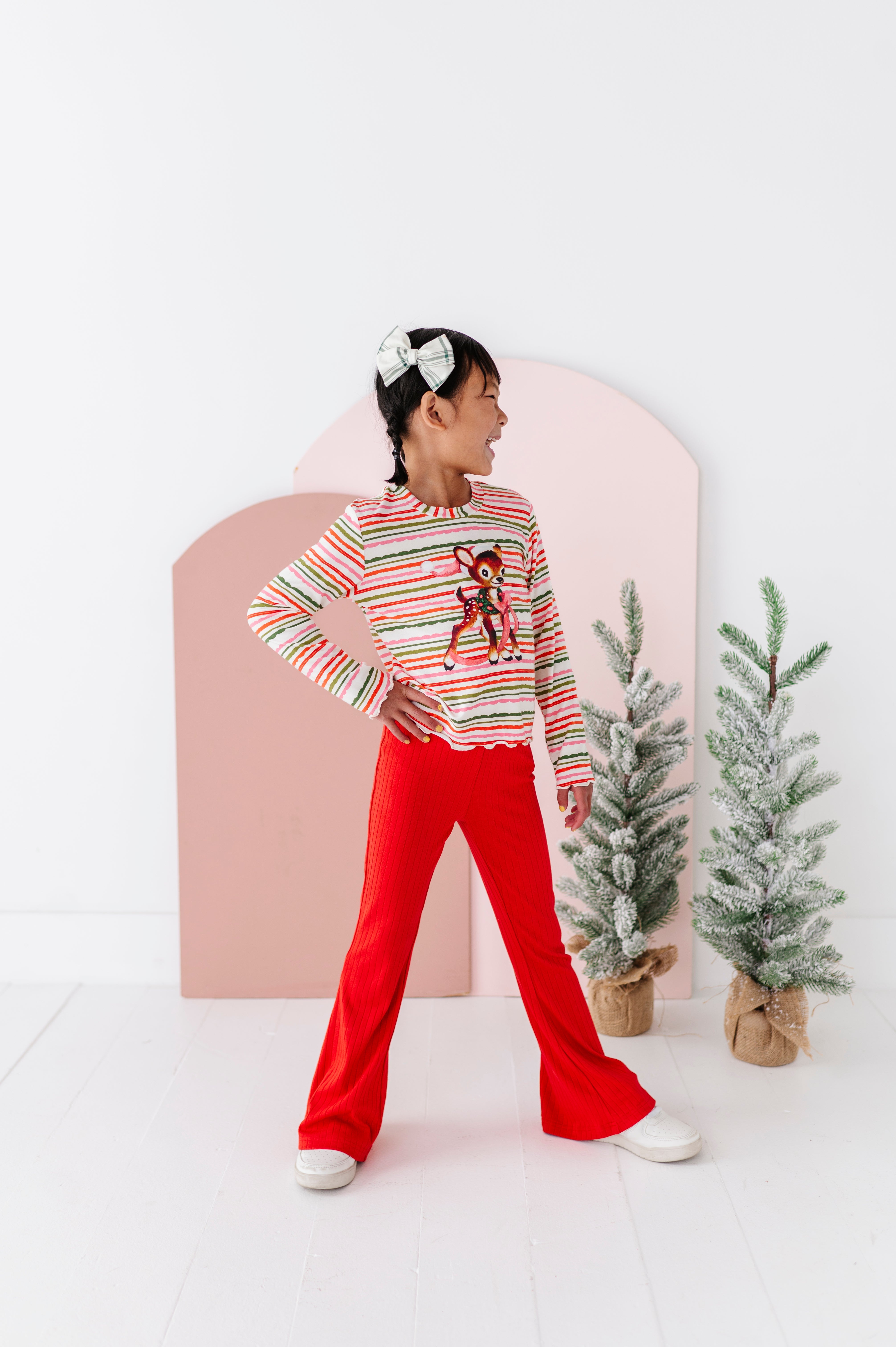 Holly Red Flare Pants | RIBBED FLARES
