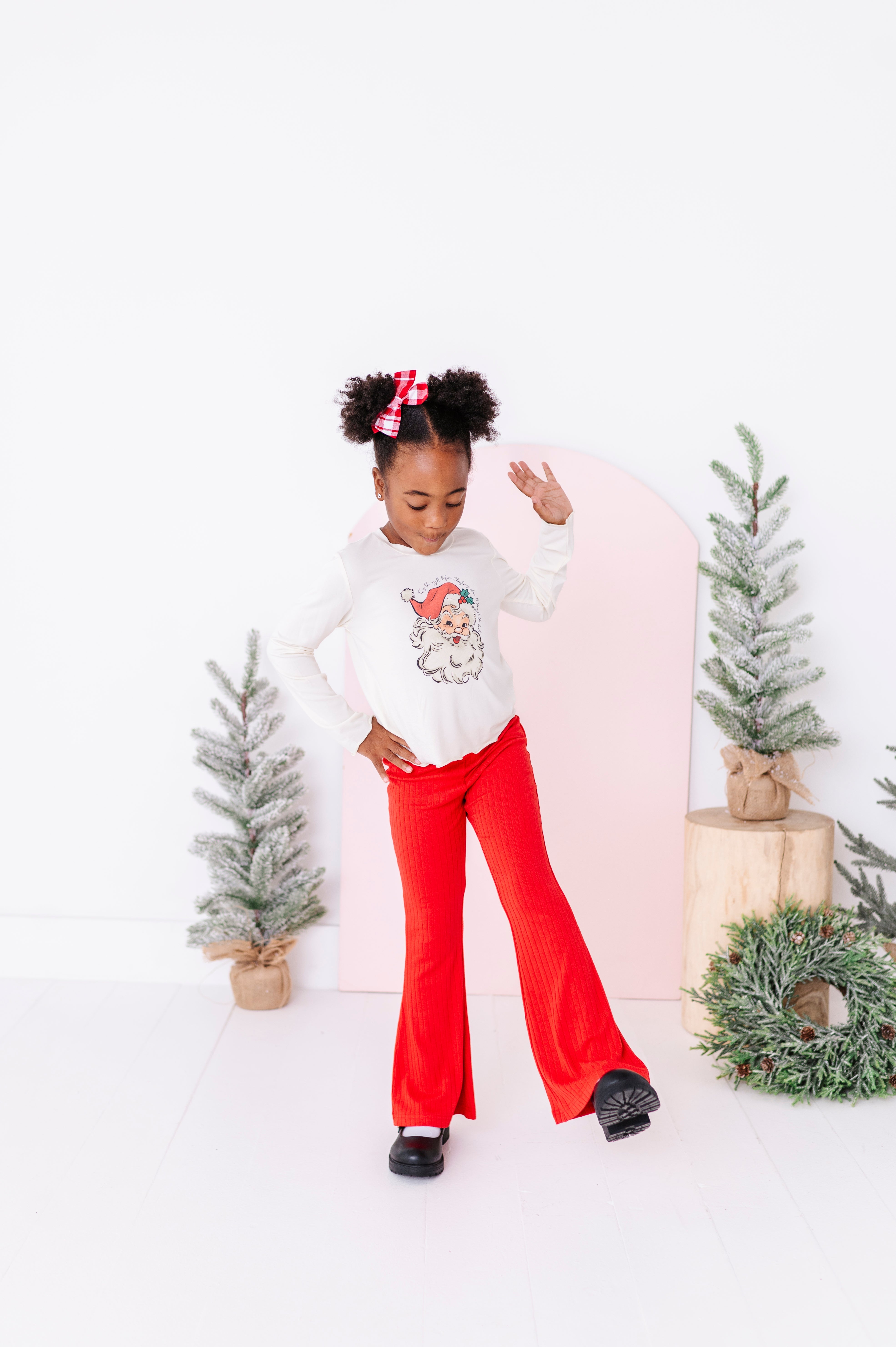 Holly Red Flare Pants | RIBBED FLARES