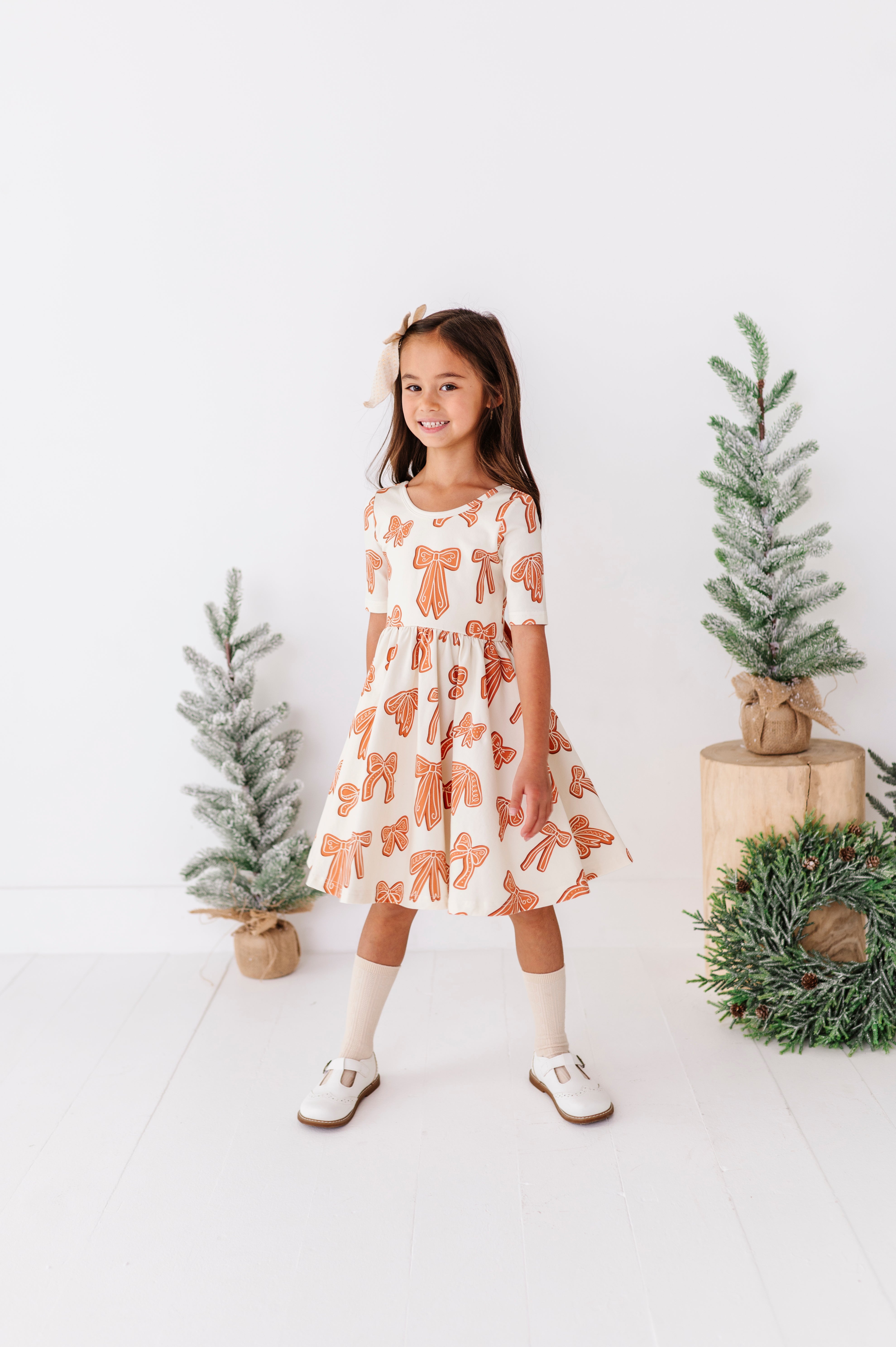 Gingerbread Bow Dress | Scoop Back Dress