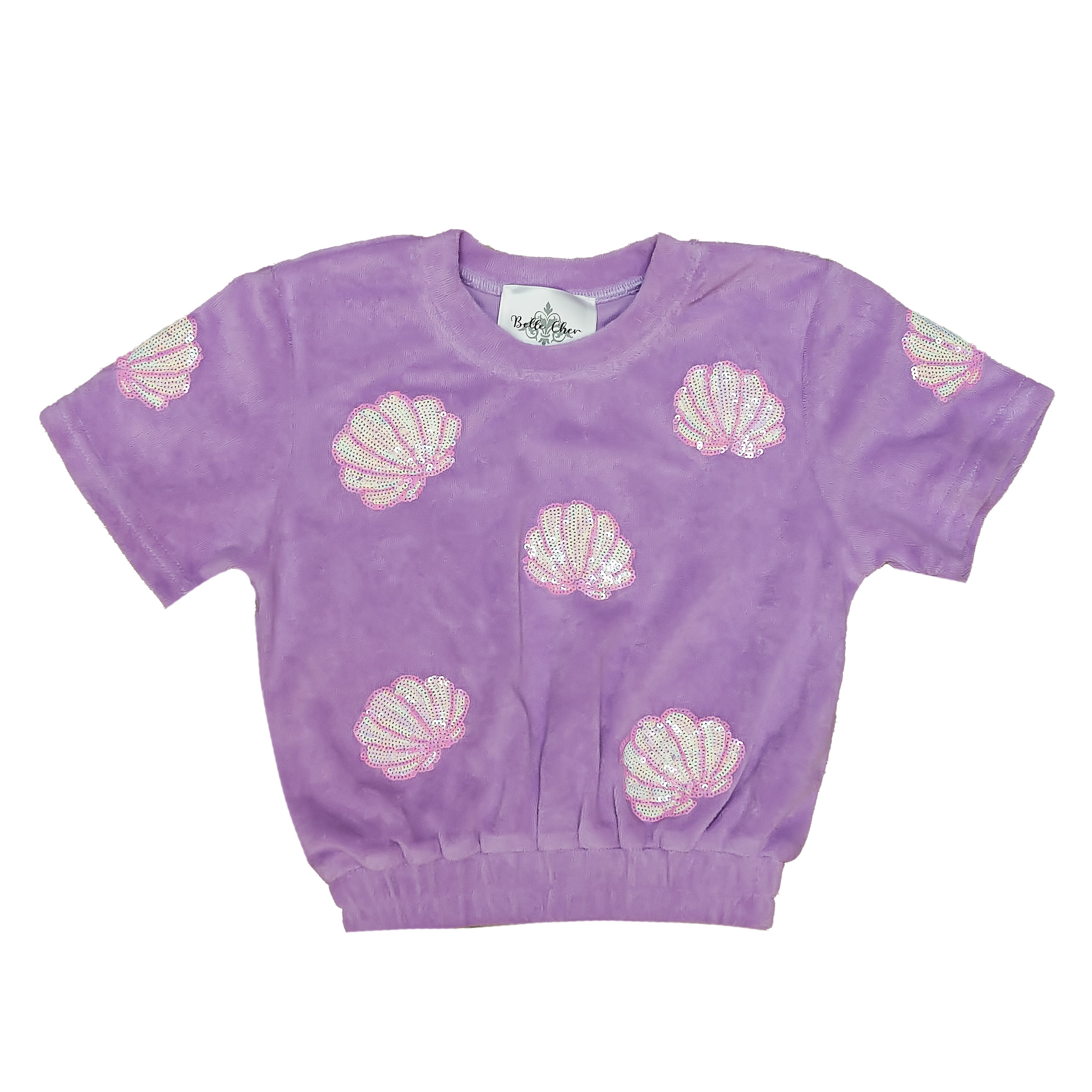 Lavender Terry Cloth Seashell Top - Bexa Boutique