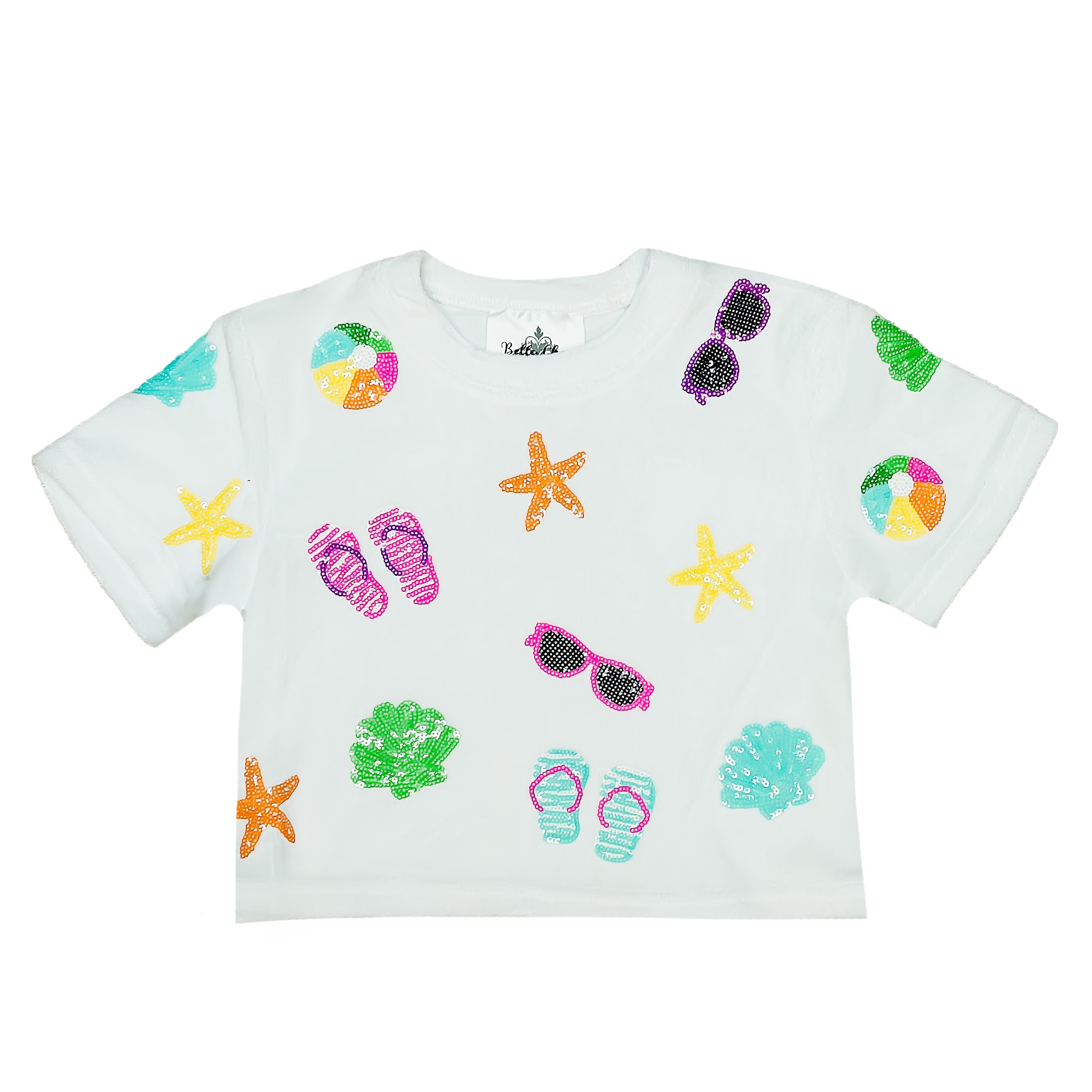 Sequin Terry Cloth Beach Top - Bexa Boutique