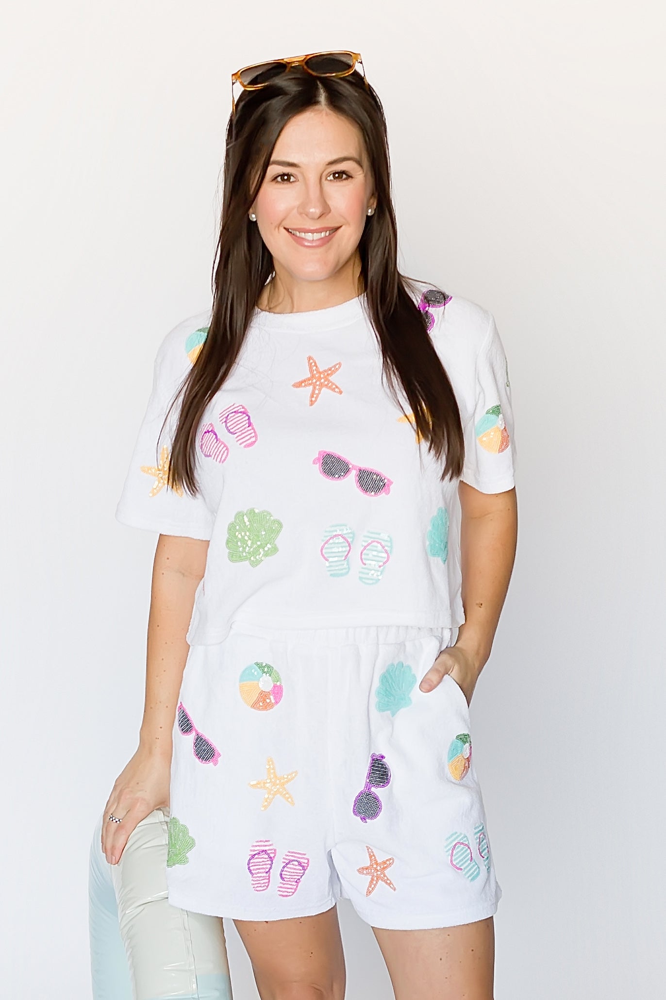 Beach Terry Cloth White Bottom - Bexa Boutique