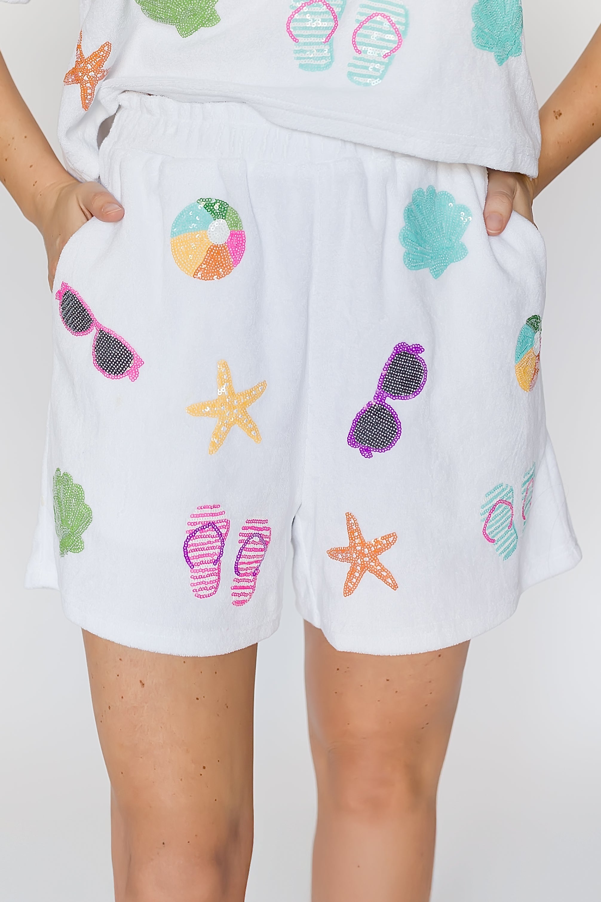 Beach Terry Cloth White Bottom - Bexa Boutique