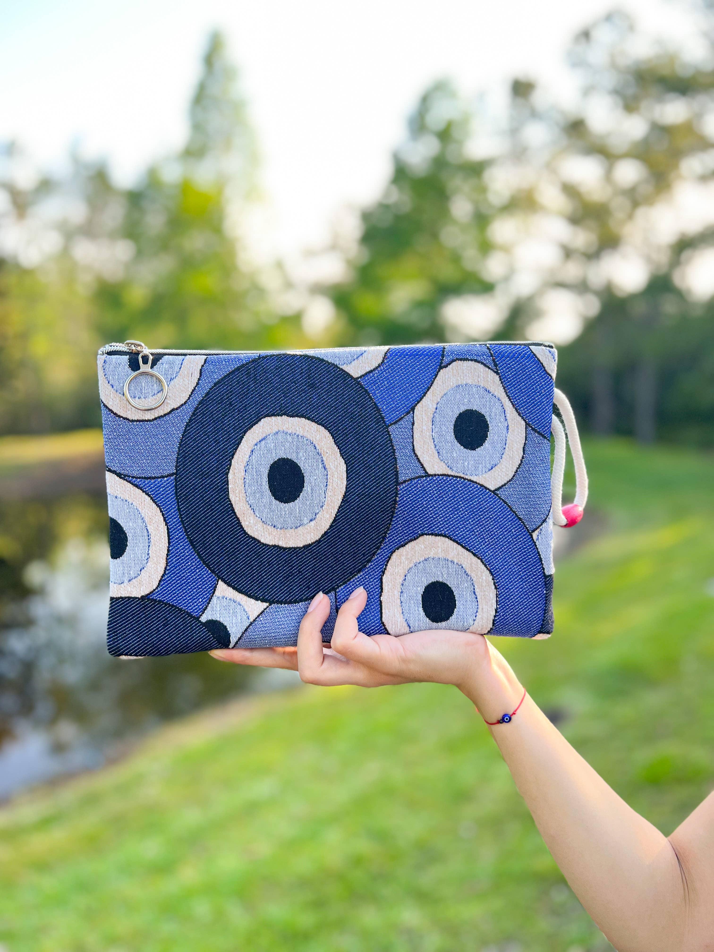 Umays Boho - Evil Eye Clutch Purse, Boho Clutch, Wristlet Clutch