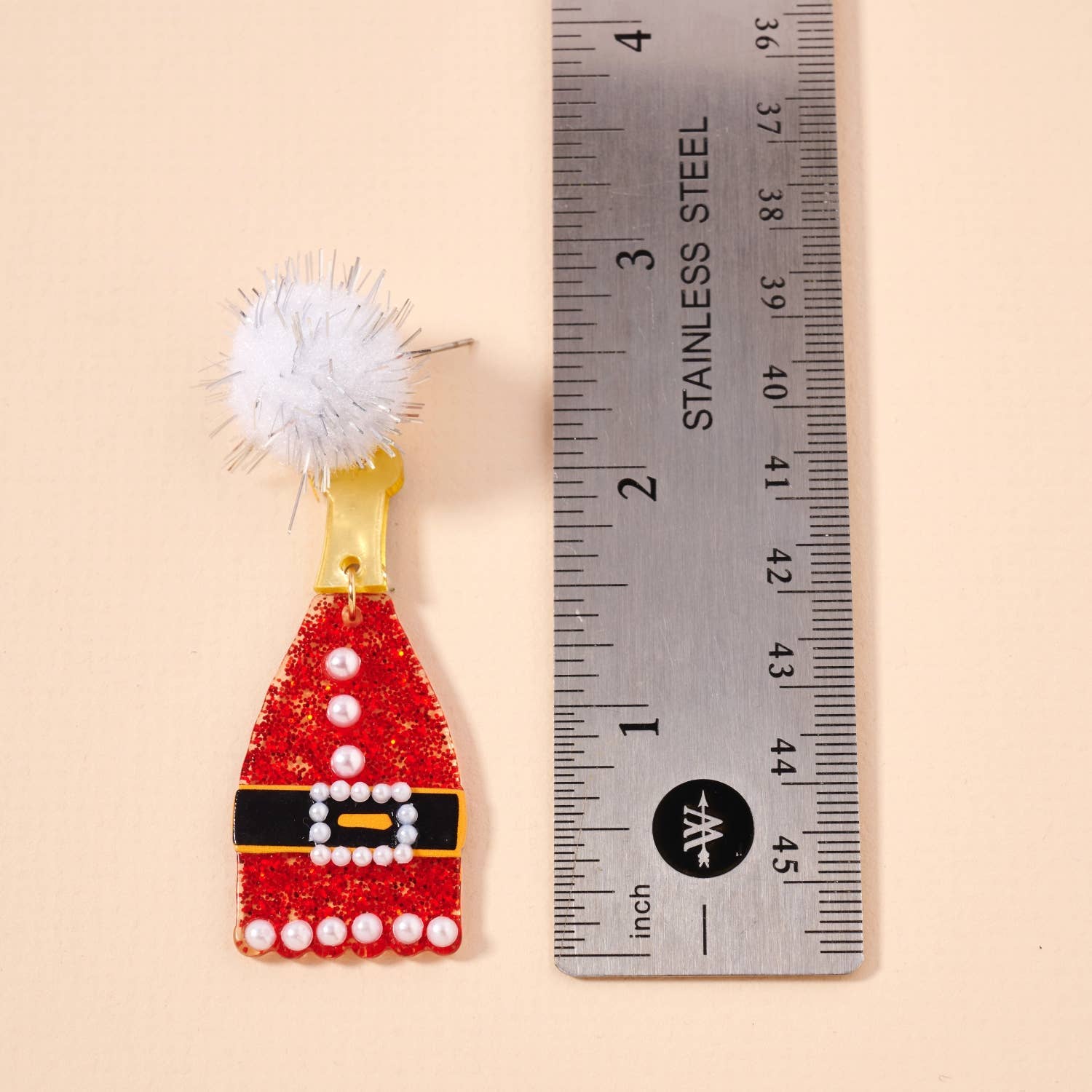 Christmas Champagne Acetate Dangling Earrings