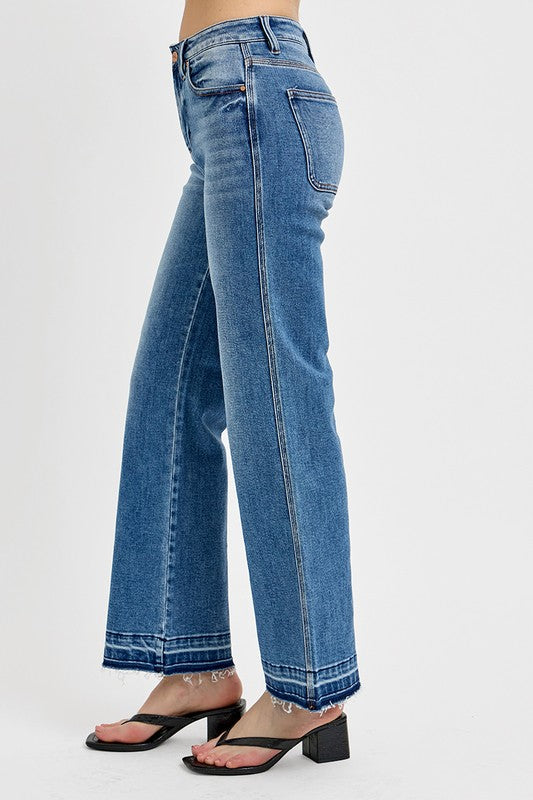 Raw Hem Ankle Bootcut Jeans -  Regular & Plus Sizes